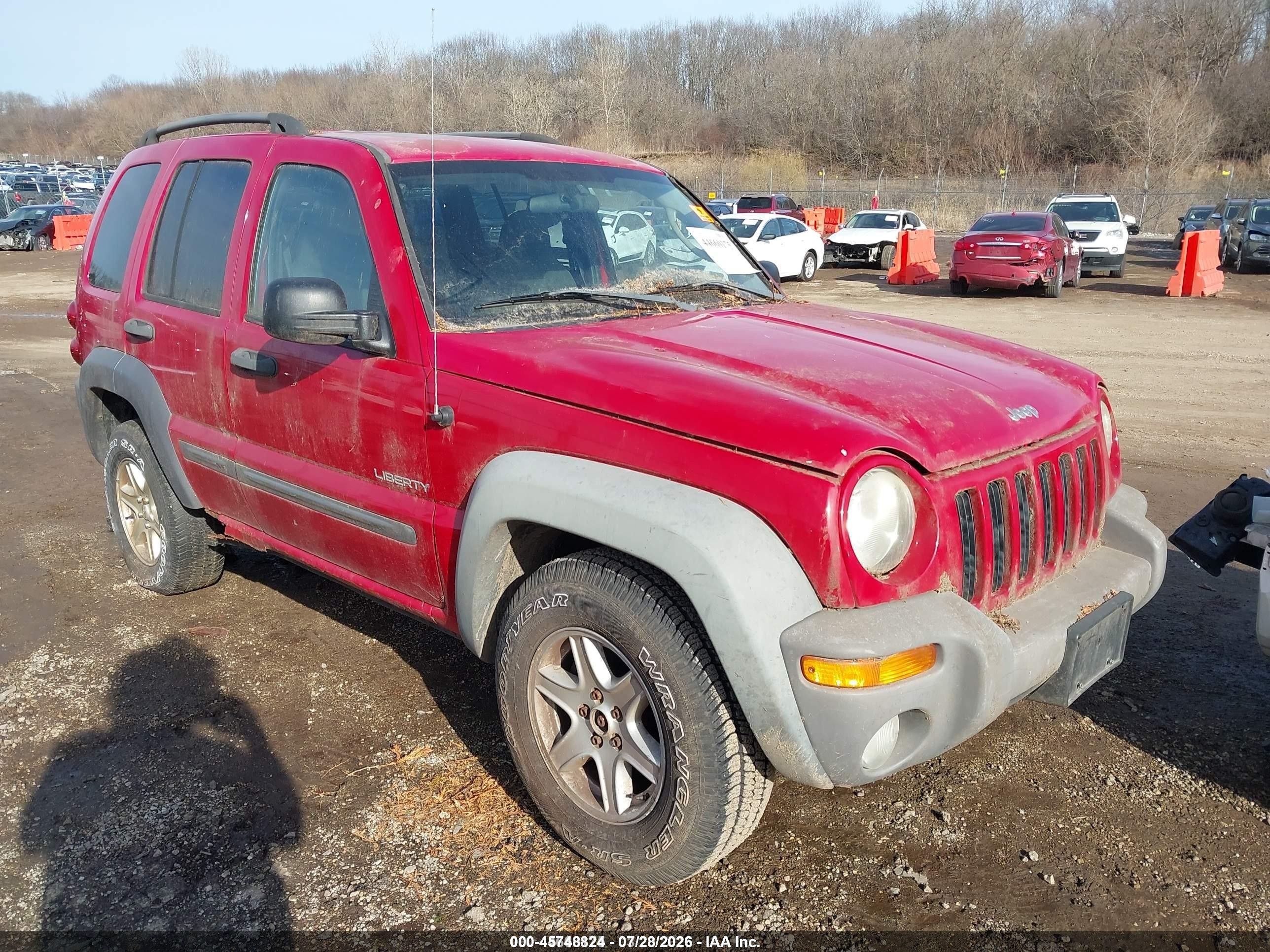 2004 Jeep Liberty Sport Red vin: 1J4GL48K84W273185