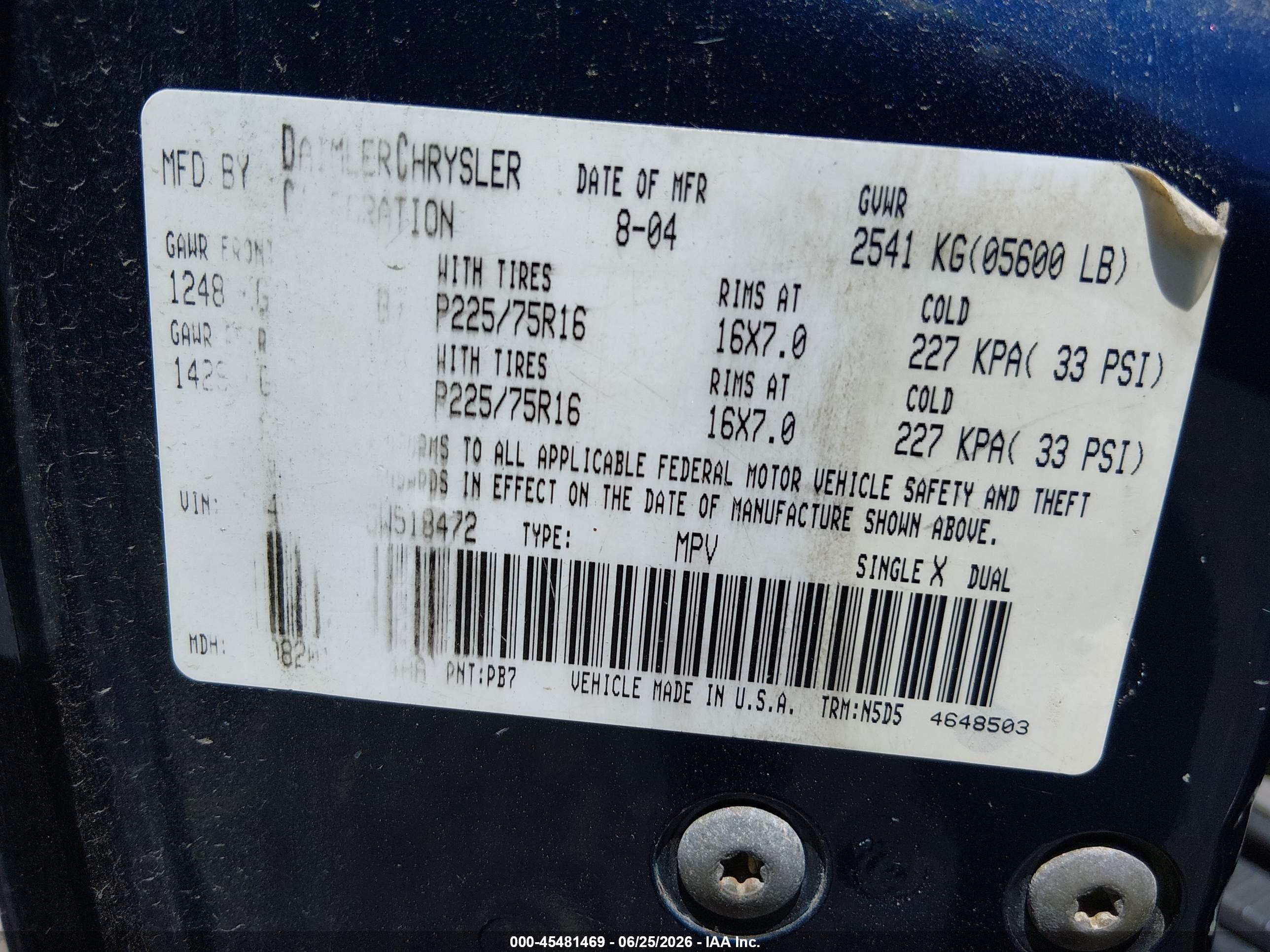 2005 Jeep Liberty Sport Blue vin: 1J4GL48K85W518472