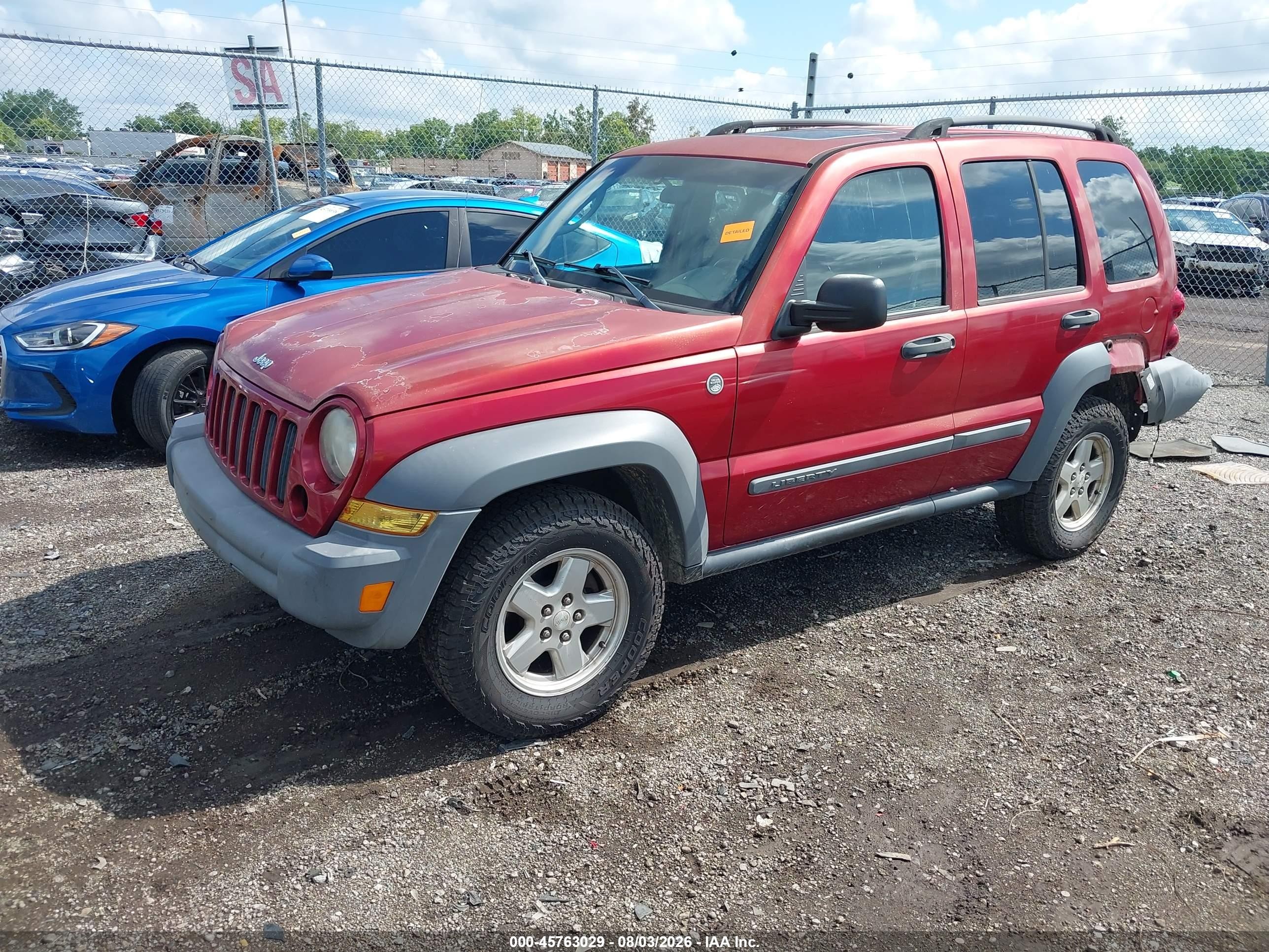 2005 Jeep Liberty Sport Red vin: 1J4GL48K85W644587