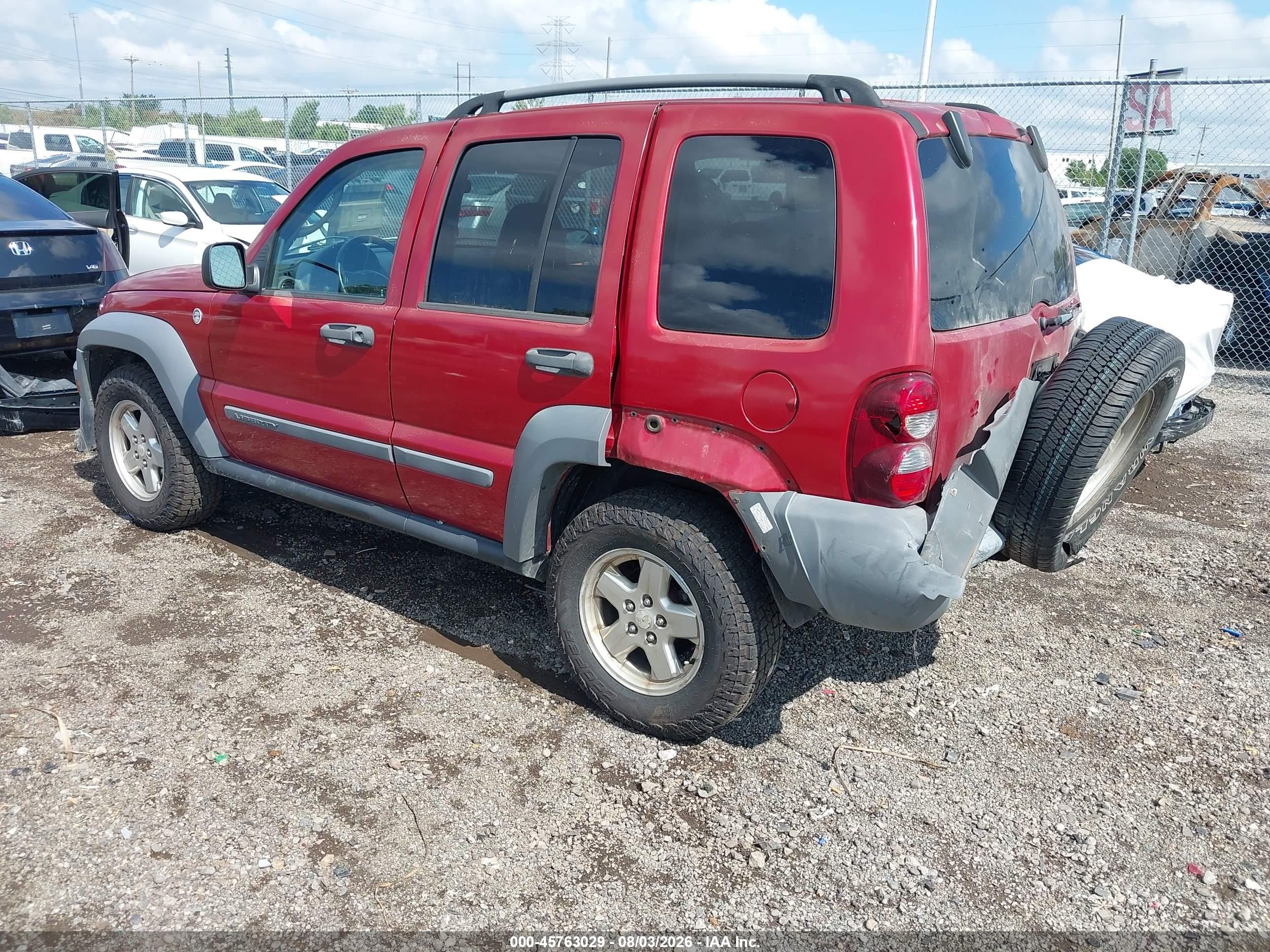 2005 Jeep Liberty Sport Red vin: 1J4GL48K85W644587