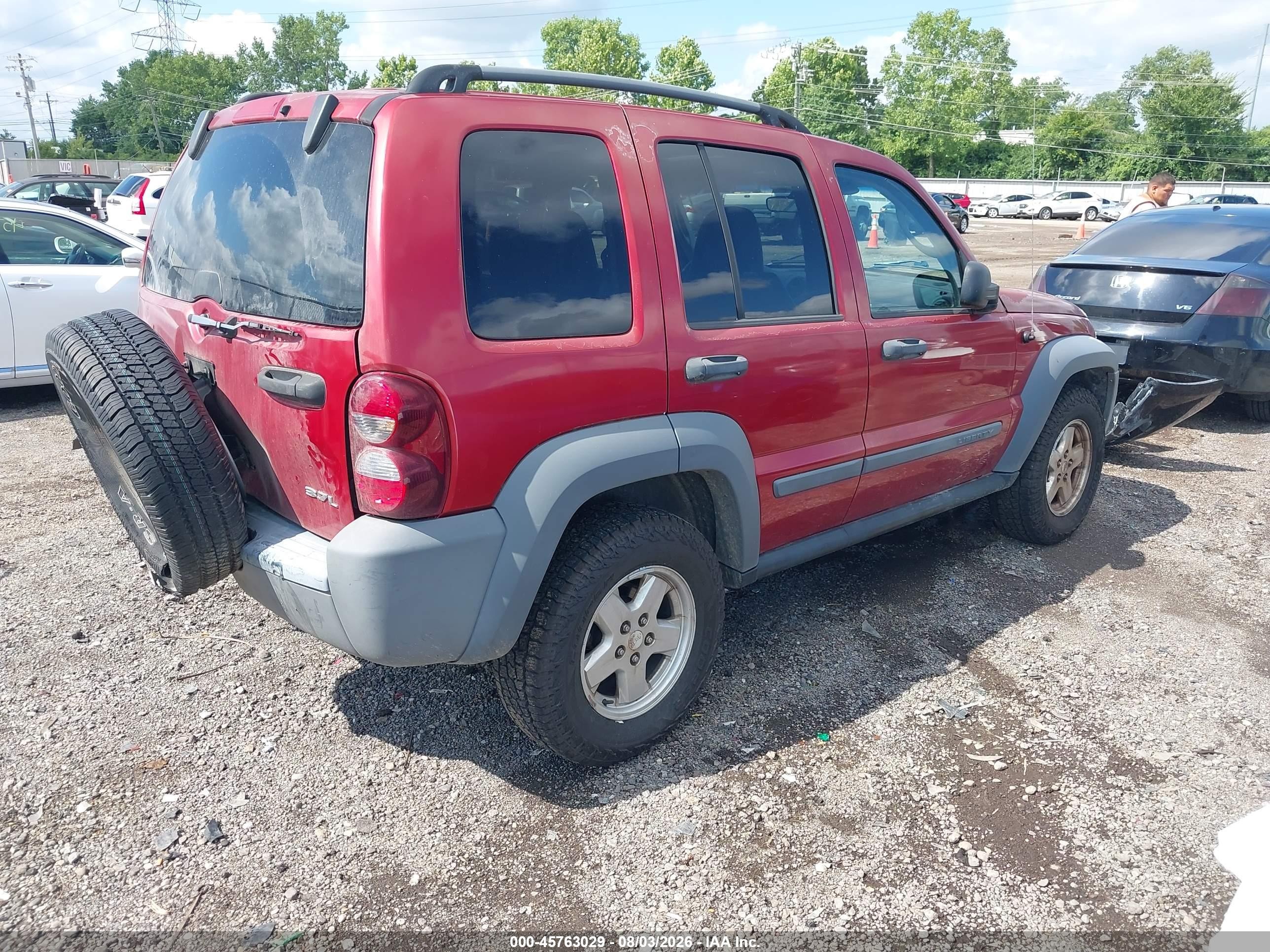 2005 Jeep Liberty Sport Red vin: 1J4GL48K85W644587