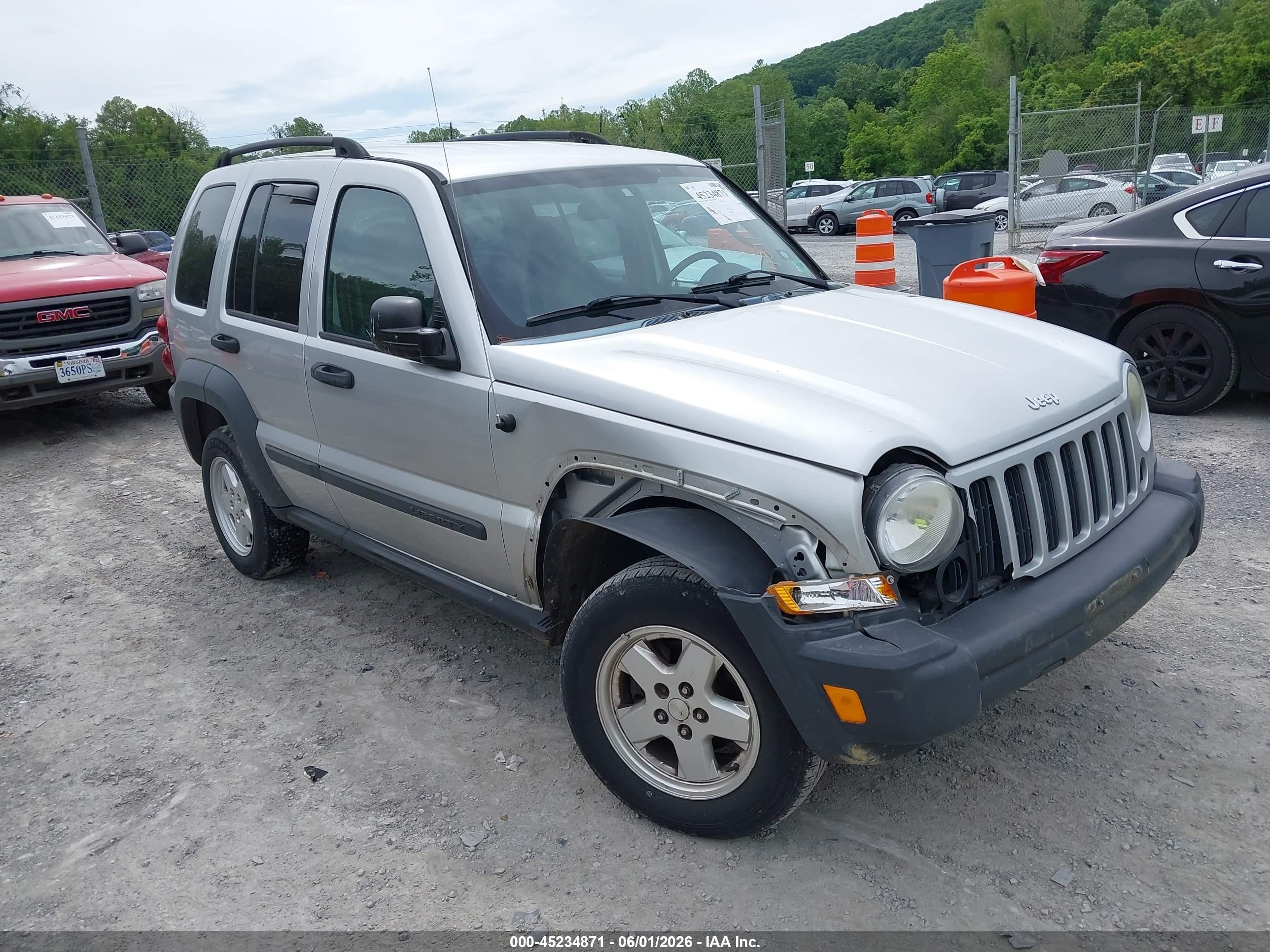 2007 Jeep Liberty Sport Silver vin: 1J4GL48K87W513632