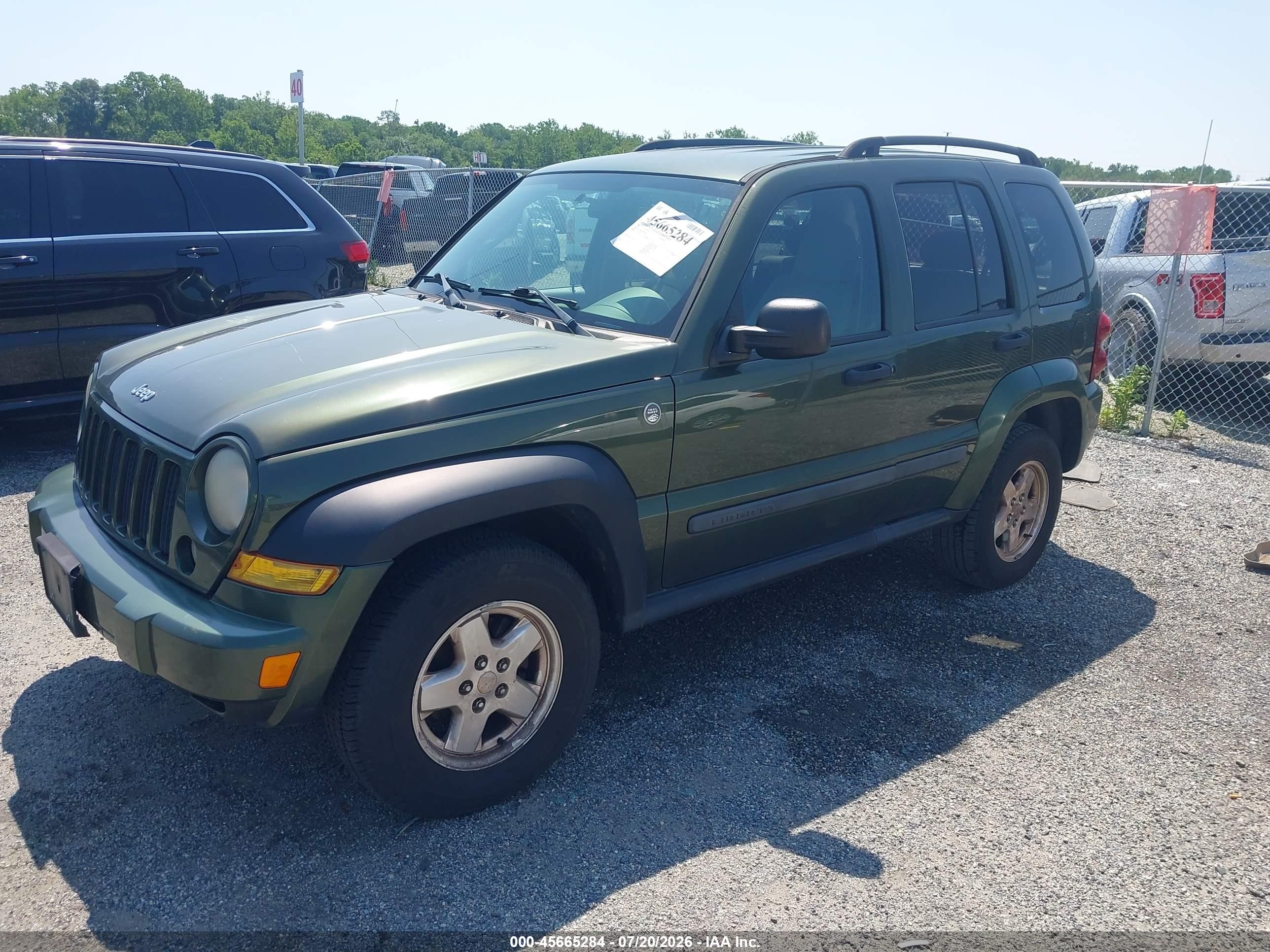 2007 Jeep Liberty Sport Green vin: 1J4GL48K87W697437