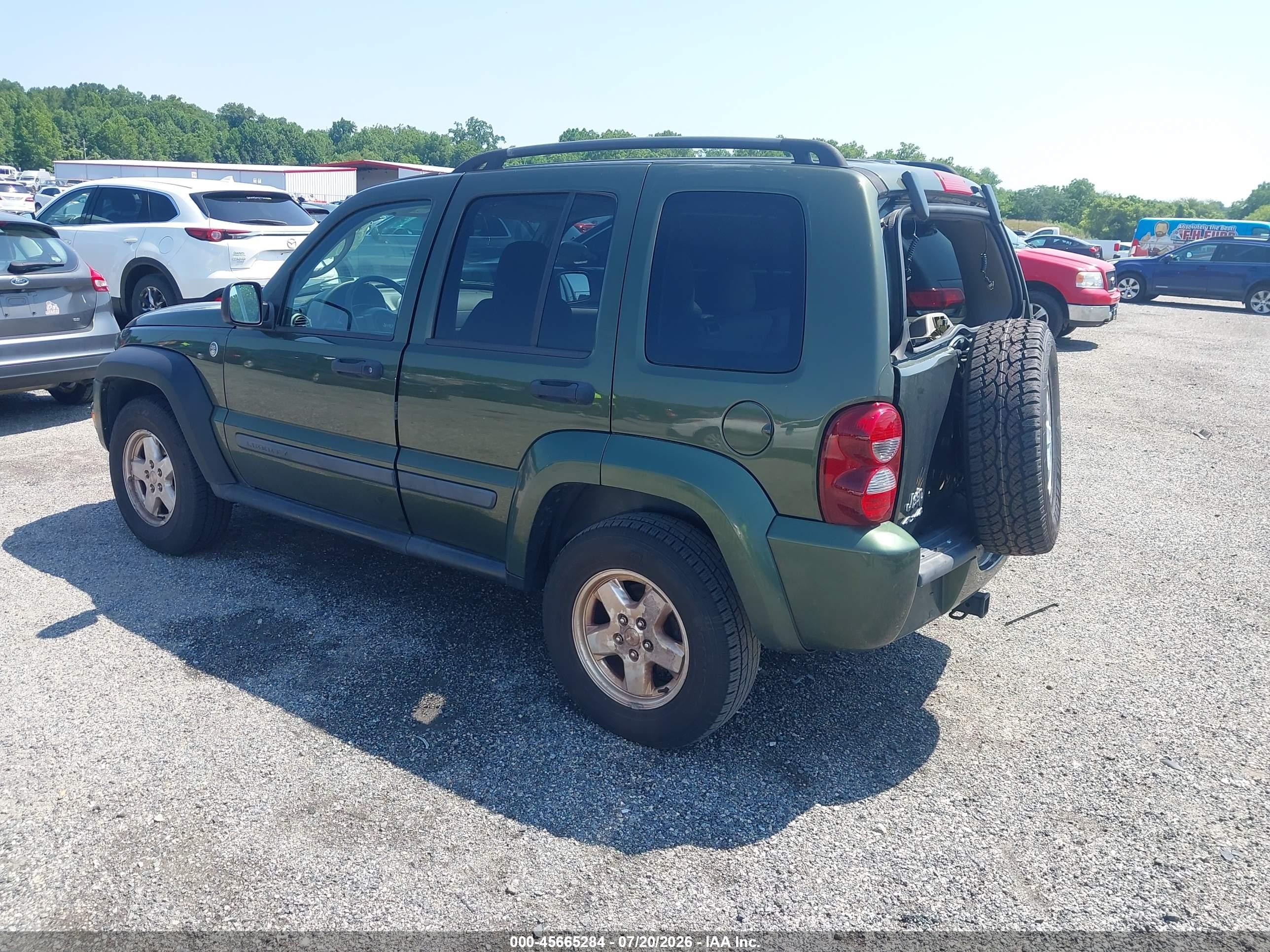 2007 Jeep Liberty Sport Green vin: 1J4GL48K87W697437