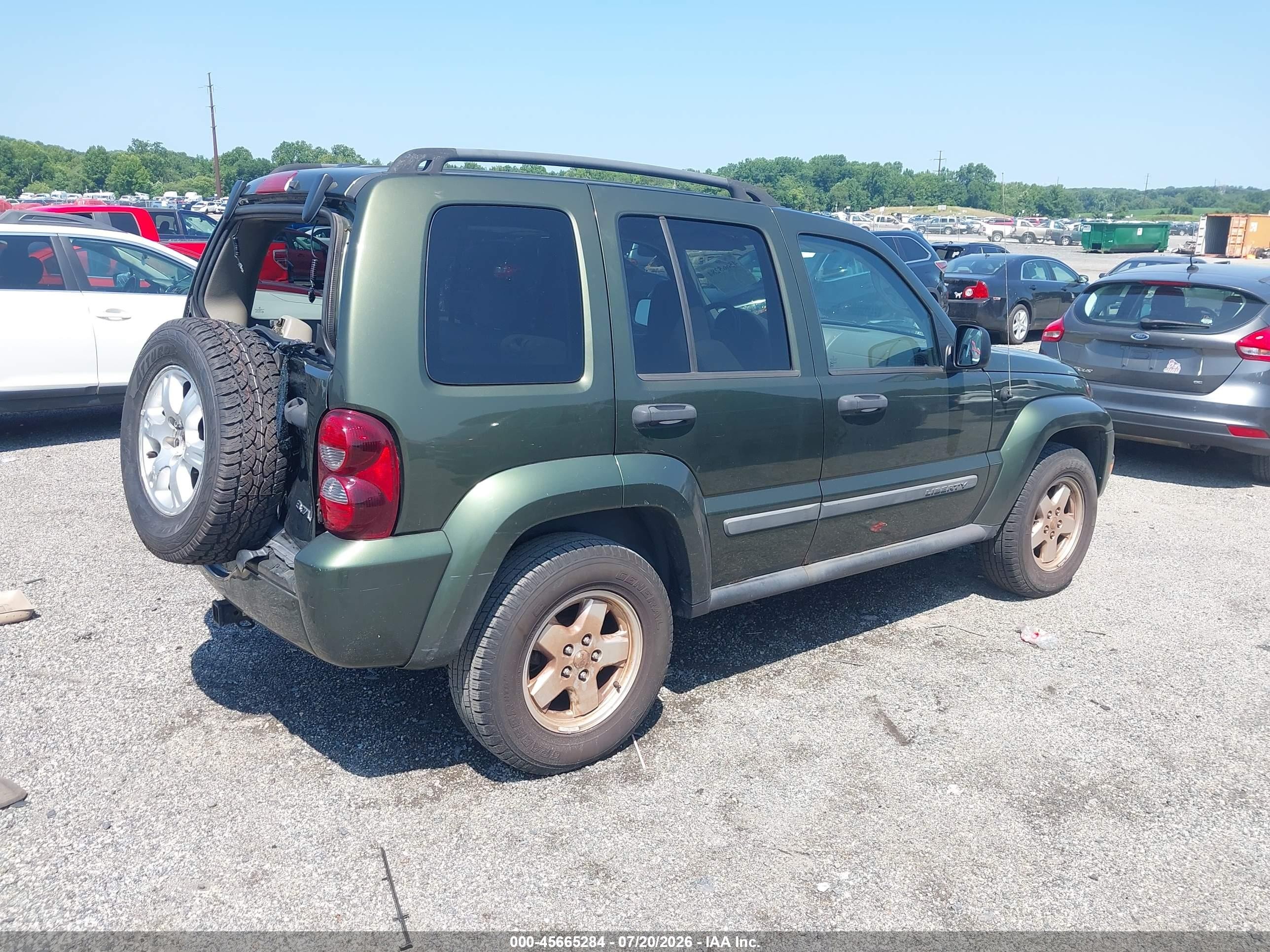 2007 Jeep Liberty Sport Green vin: 1J4GL48K87W697437