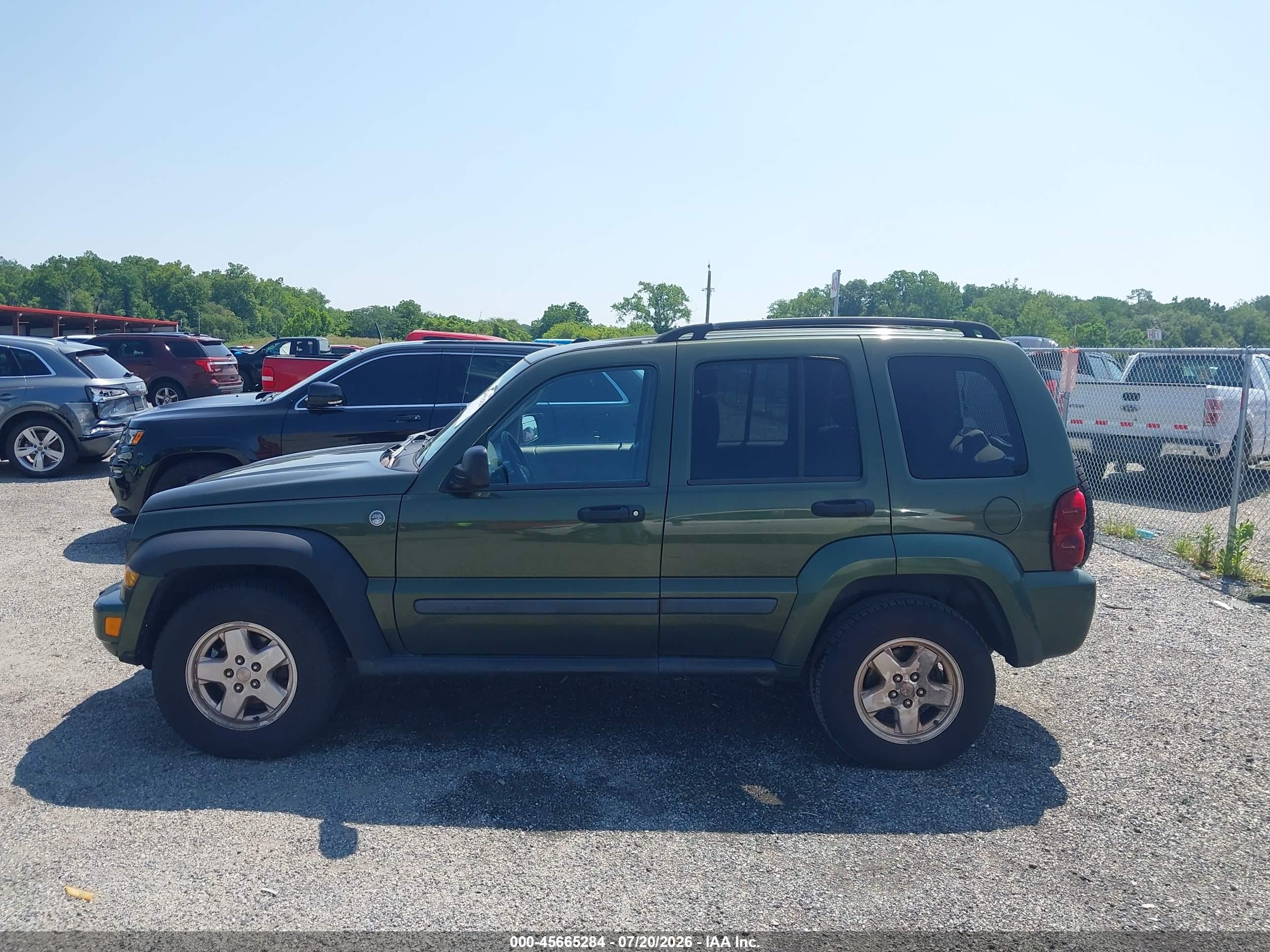 2007 Jeep Liberty Sport Green vin: 1J4GL48K87W697437