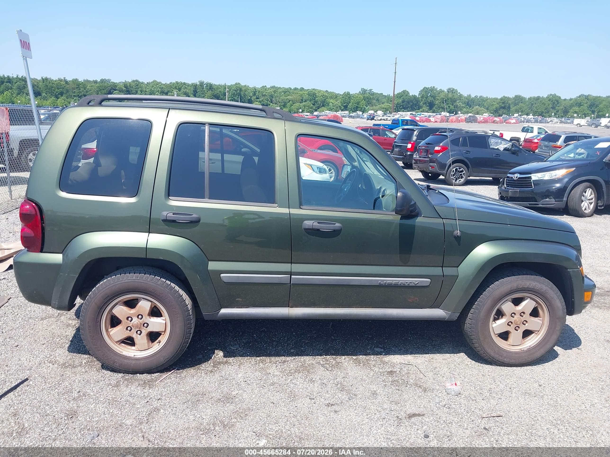 2007 Jeep Liberty Sport Green vin: 1J4GL48K87W697437