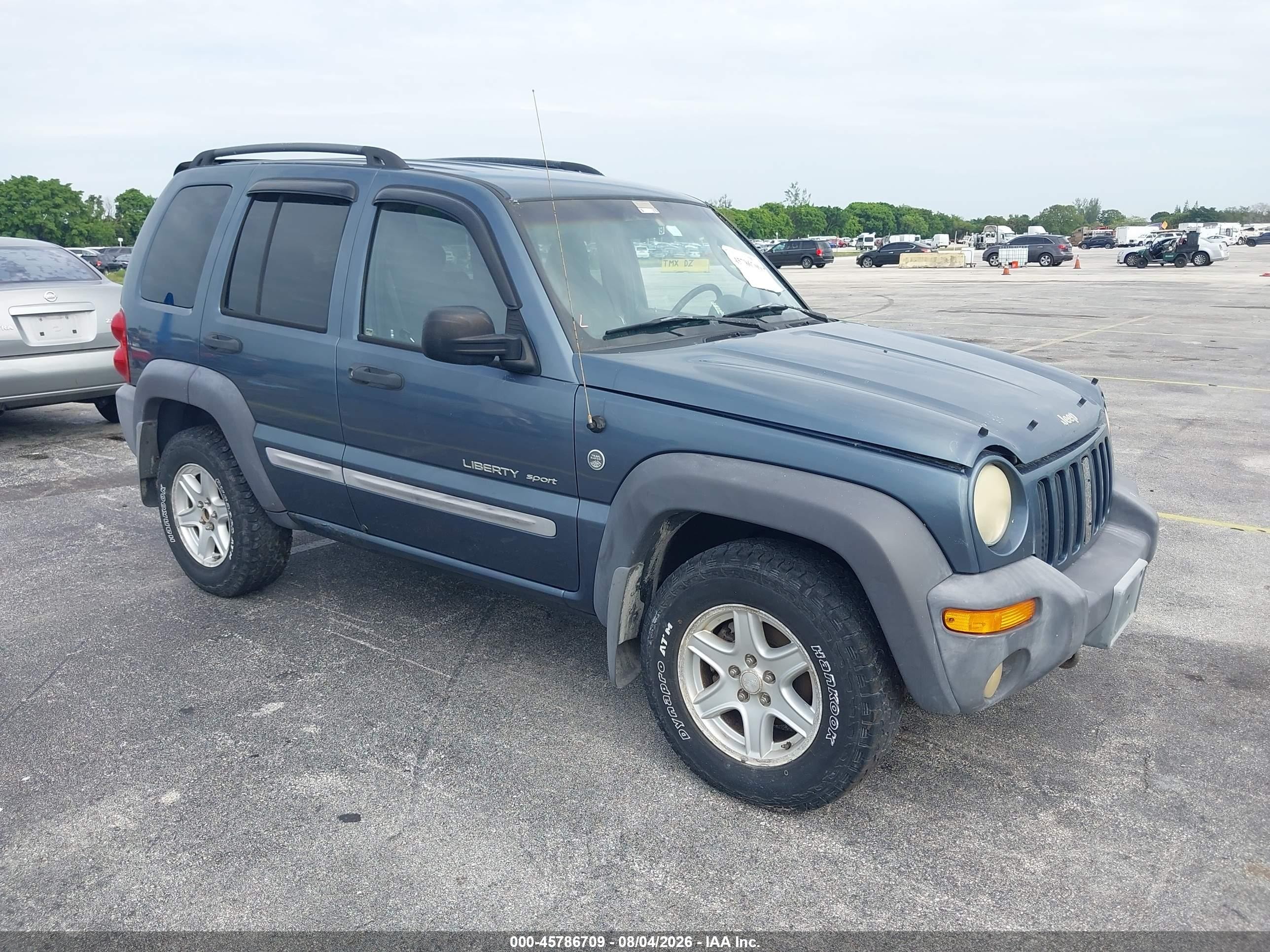 2002 Jeep Liberty Sport Blue vin: 1J4GL48K92W282894