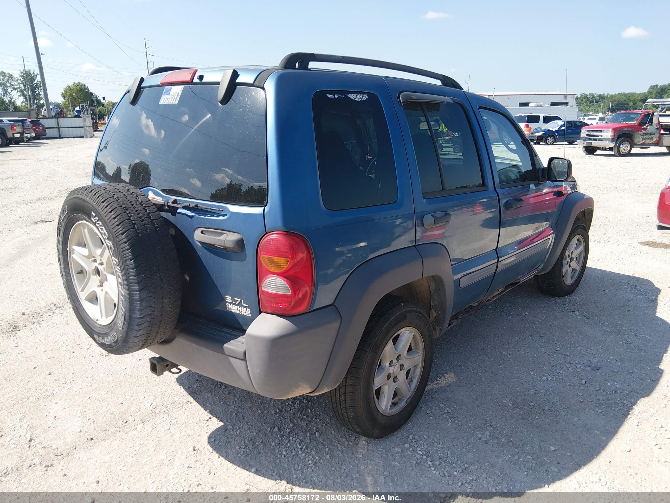 2003 Jeep Liberty Sport Blue vin: 1J4GL48K93W570223