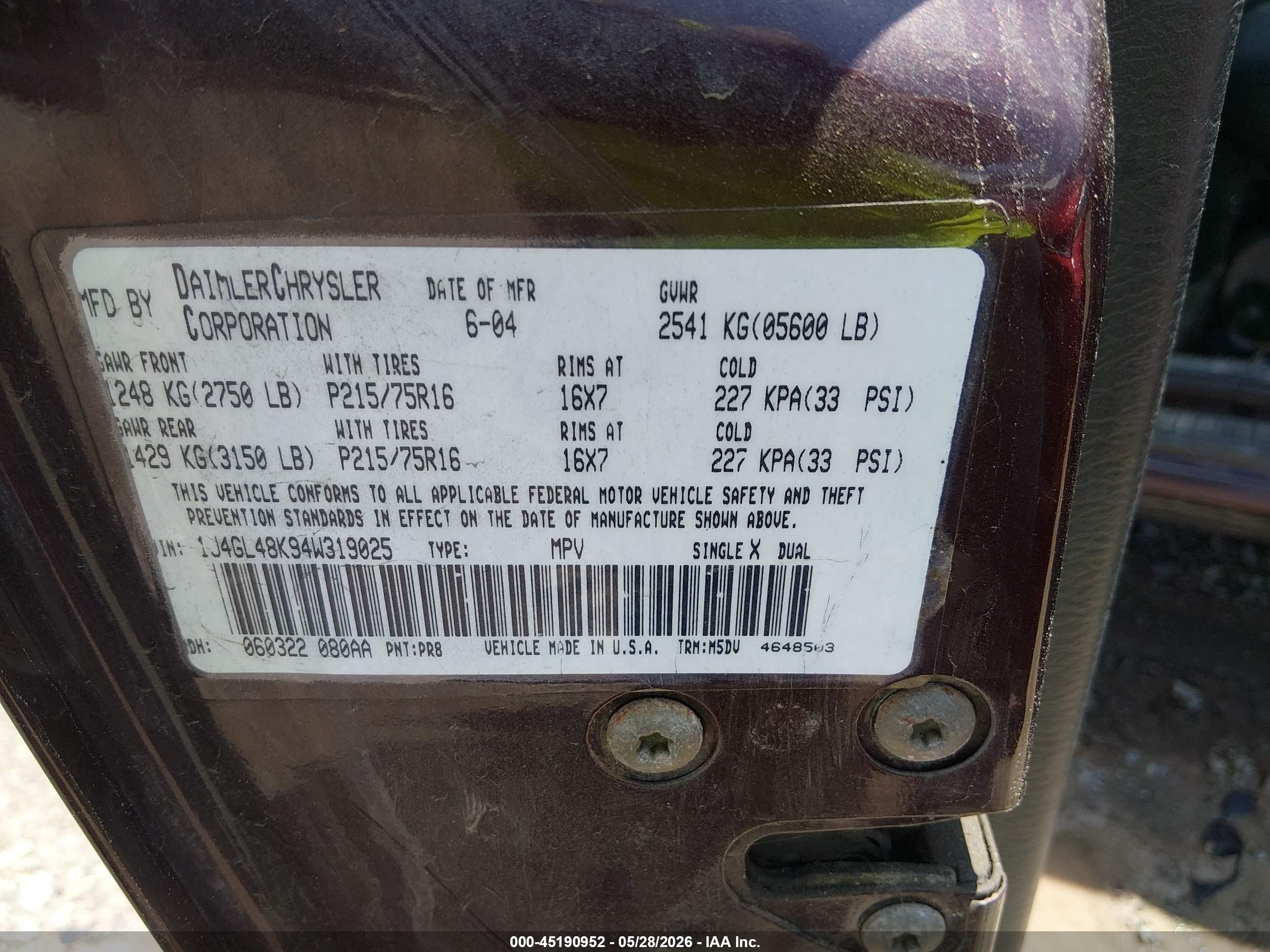 2004 Jeep Liberty Sport Purple vin: 1J4GL48K94W319025