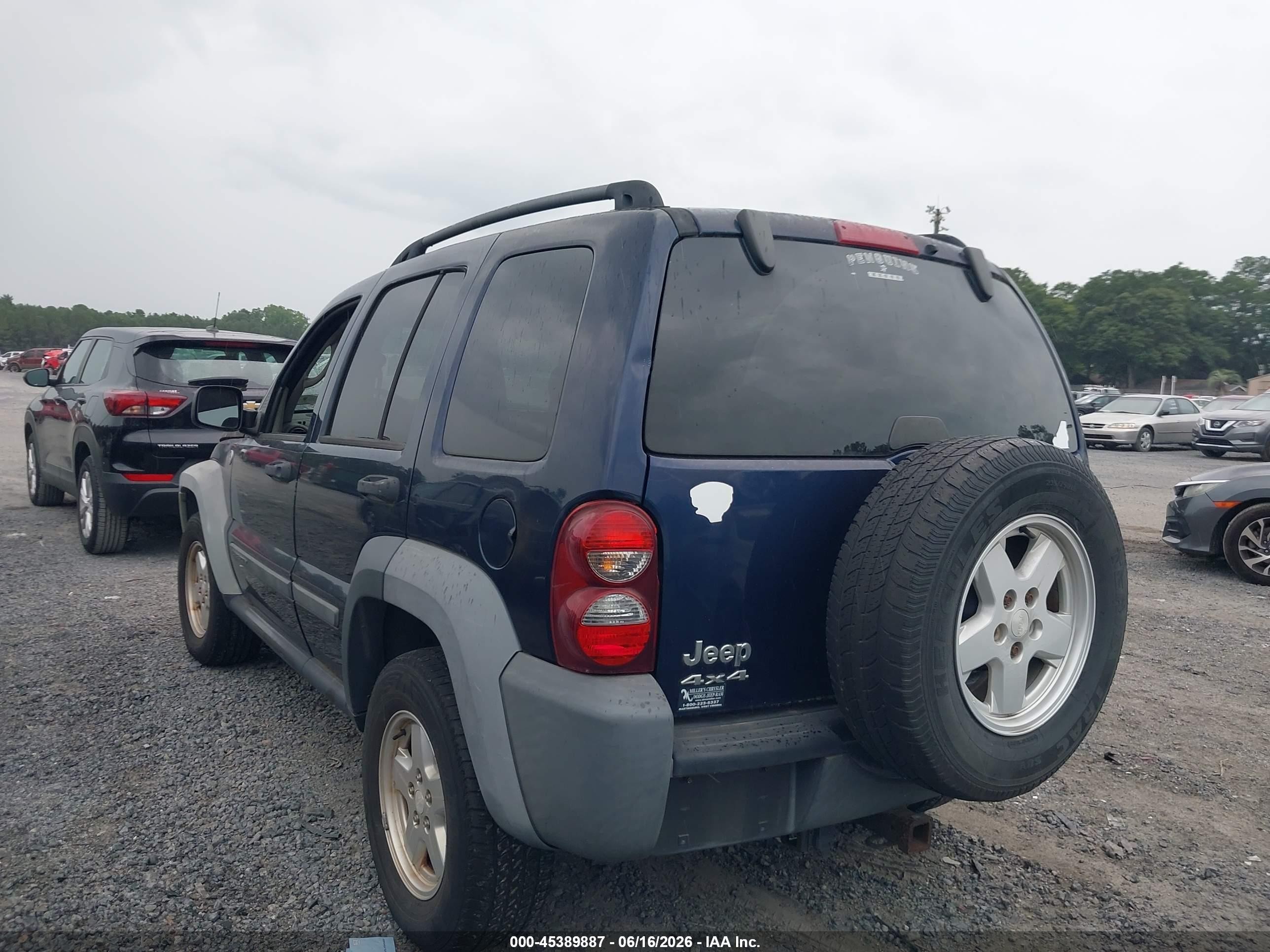 2007 Jeep Liberty Sport Blue vin: 1J4GL48K97W542282
