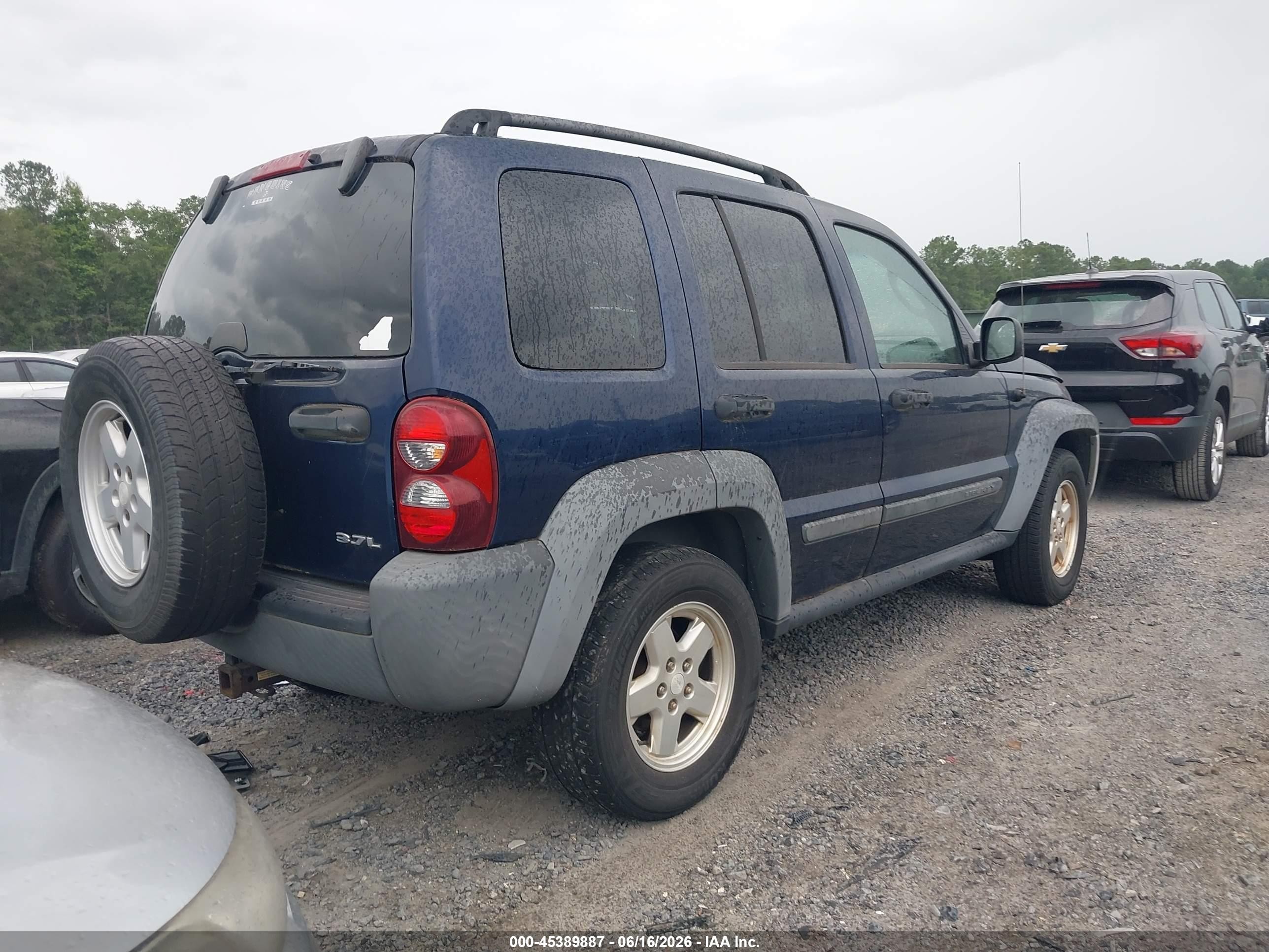 2007 Jeep Liberty Sport Blue vin: 1J4GL48K97W542282