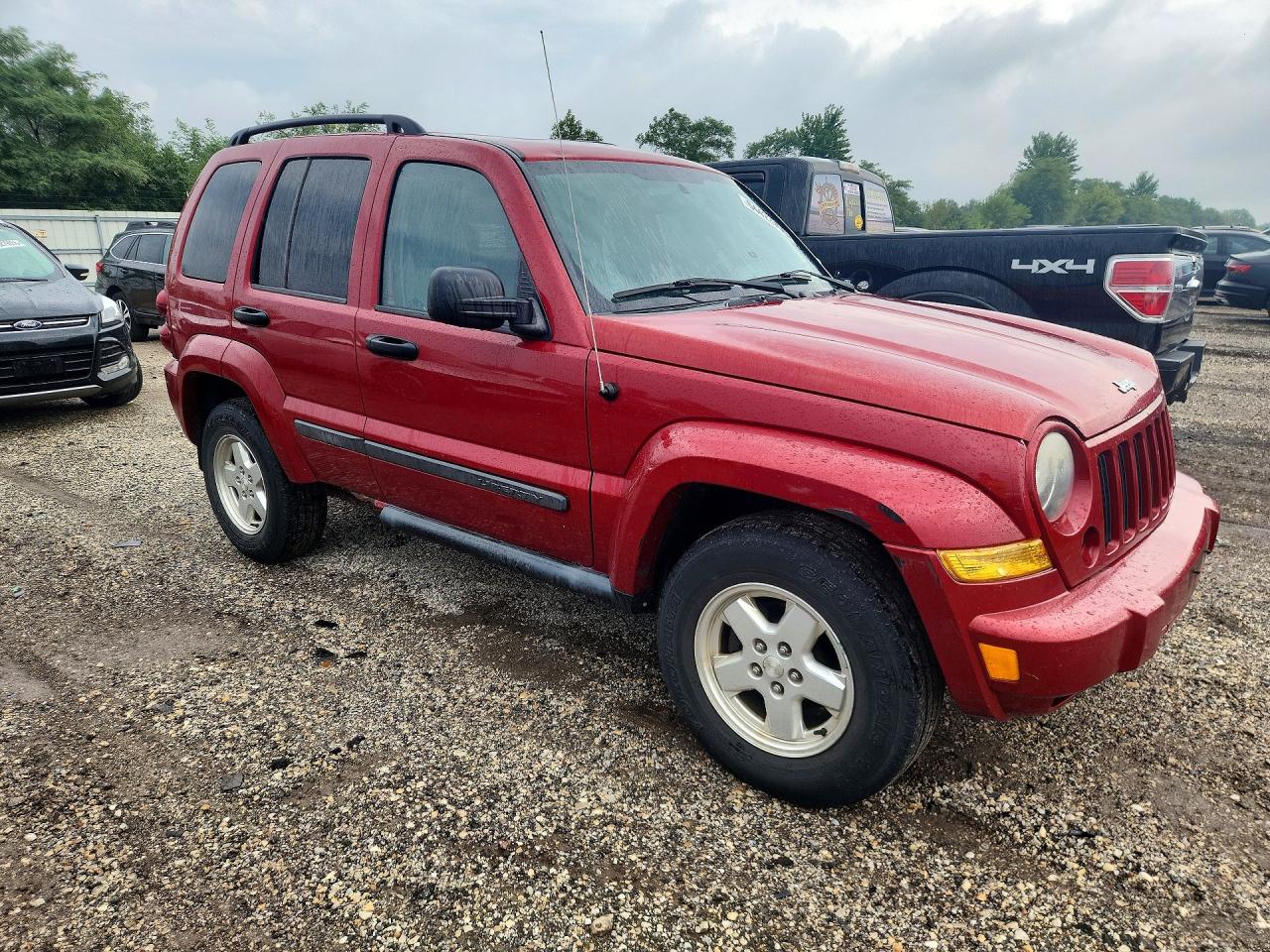 2007 Jeep Liberty Sport Red vin: 1J4GL48K97W685359