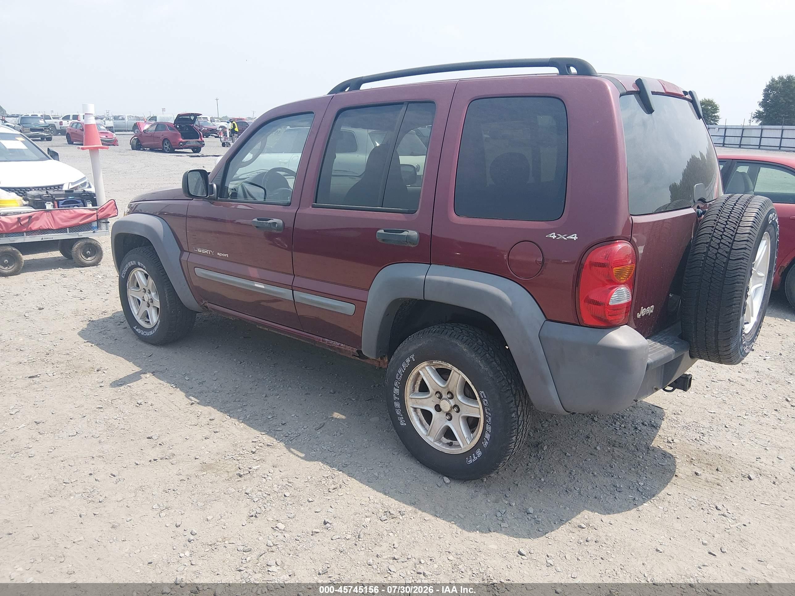 2002 Jeep Liberty Sport Maroon vin: 1J4GL48KX2W118747