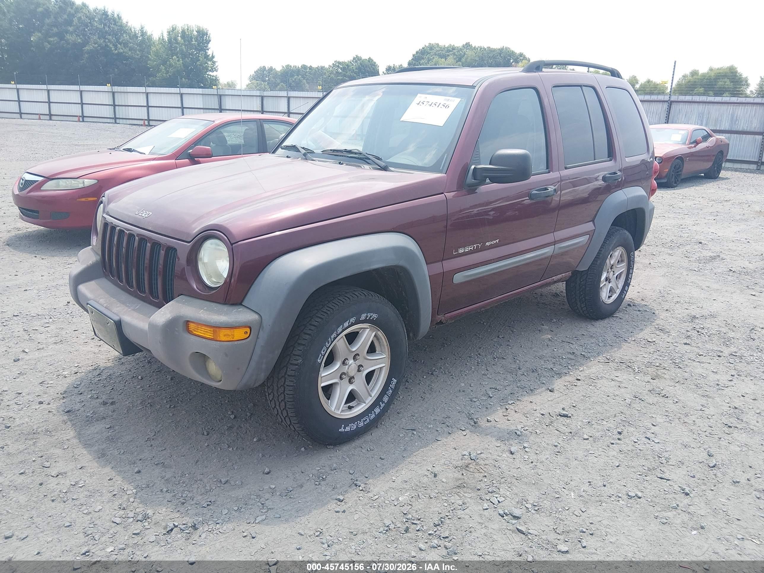 2002 Jeep Liberty Sport Maroon vin: 1J4GL48KX2W118747