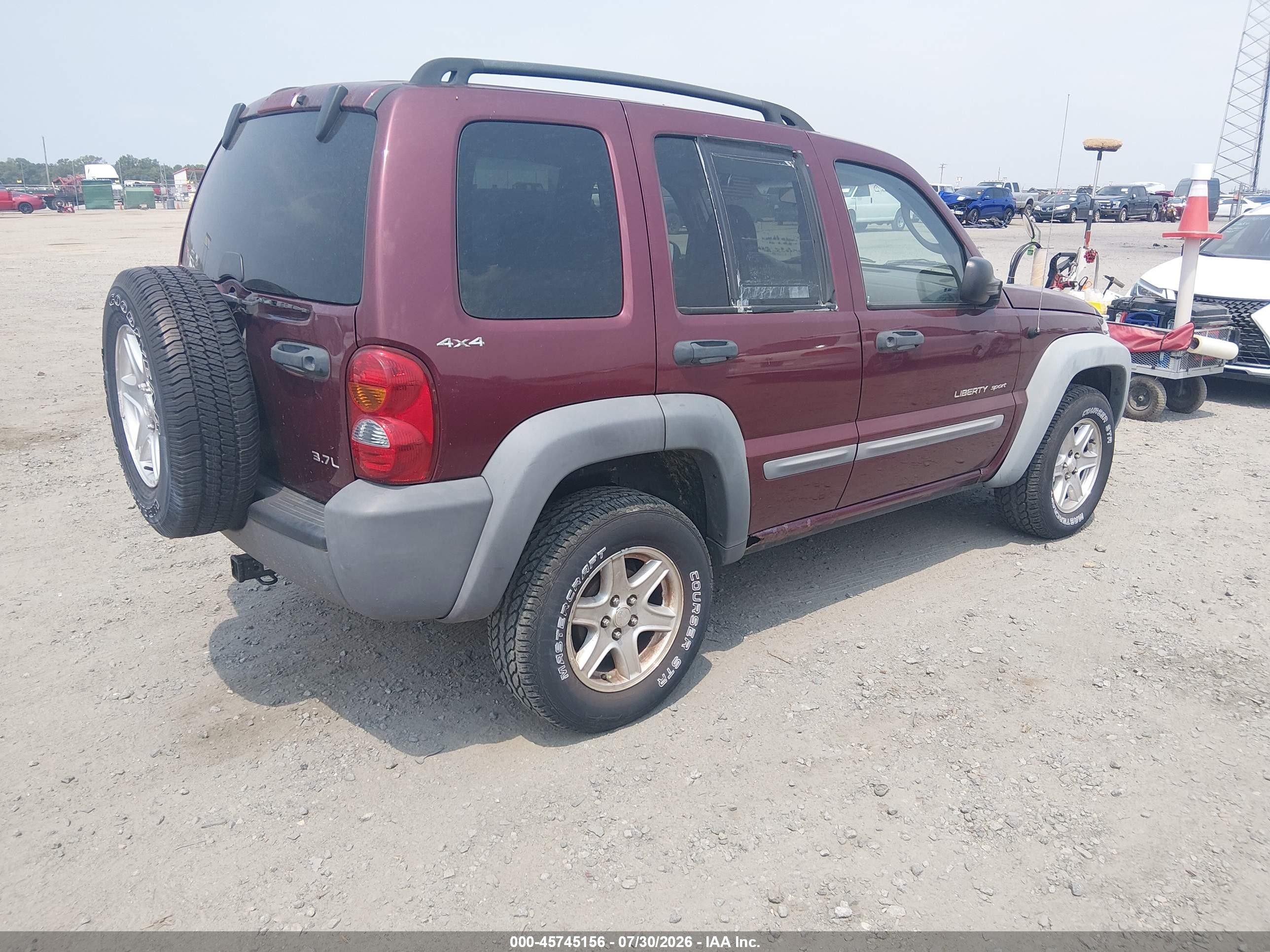 2002 Jeep Liberty Sport Maroon vin: 1J4GL48KX2W118747