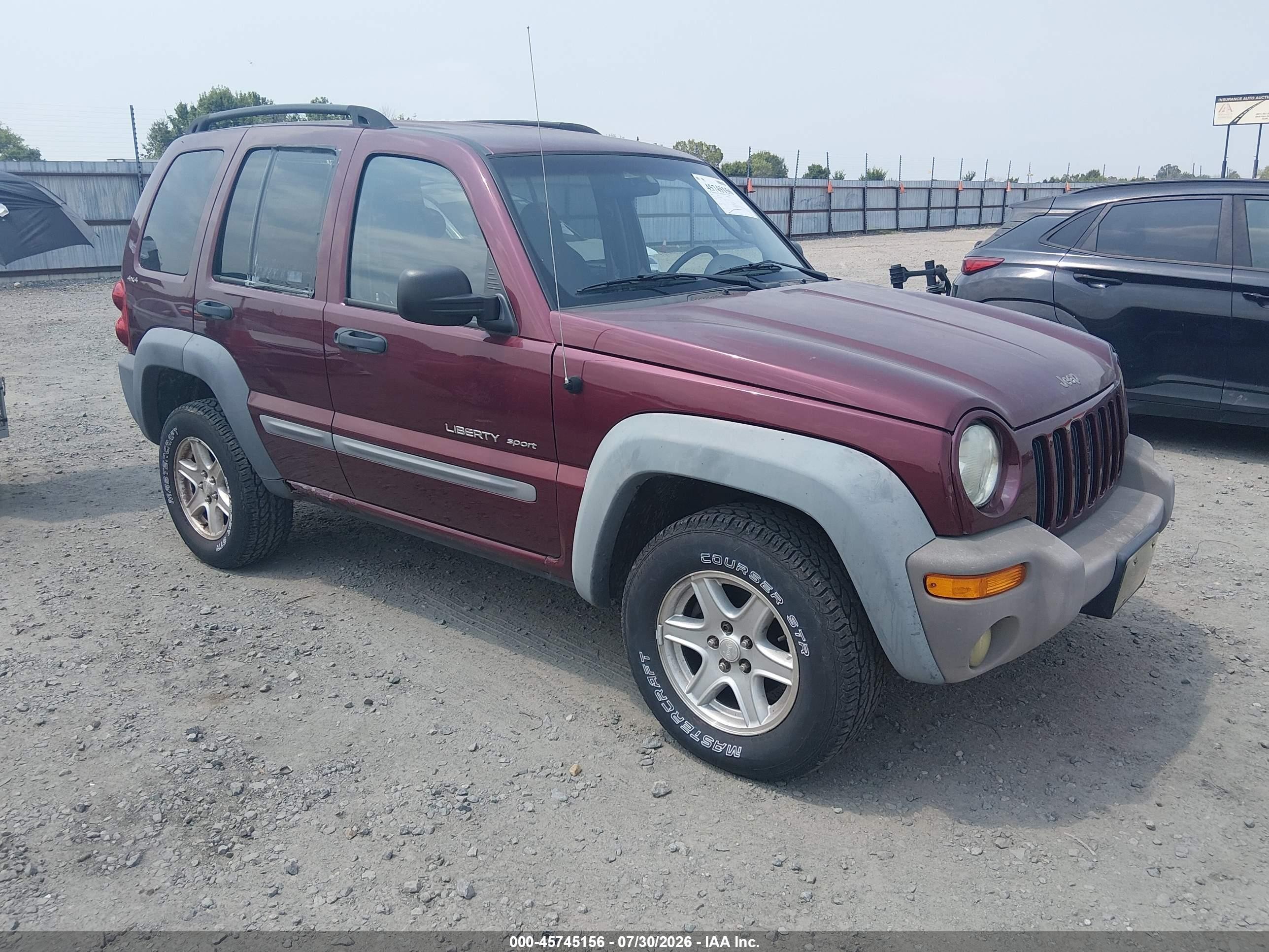 2002 Jeep Liberty Sport Maroon vin: 1J4GL48KX2W118747