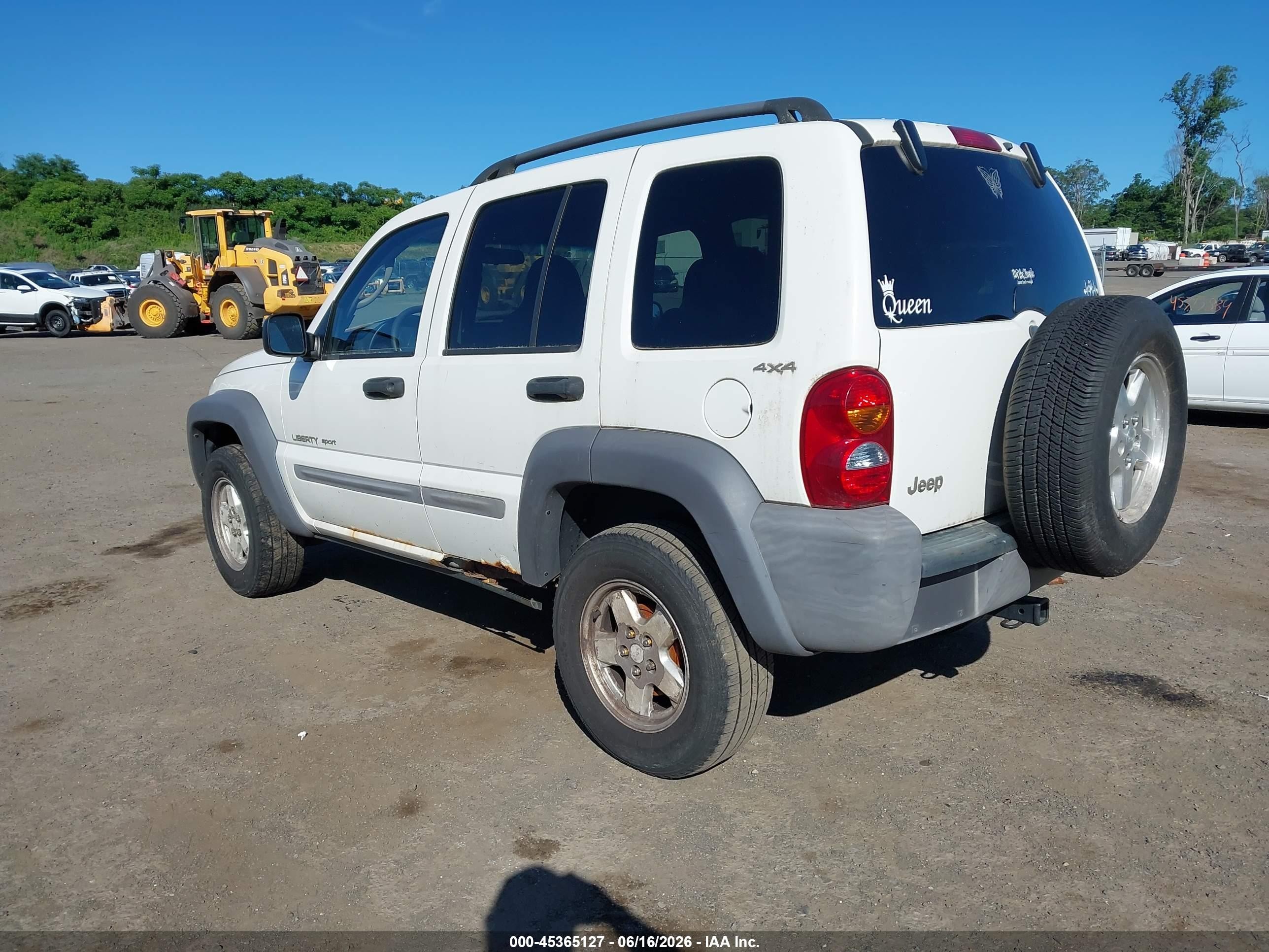 2002 Jeep Liberty Sport White vin: 1J4GL48KX2W183355