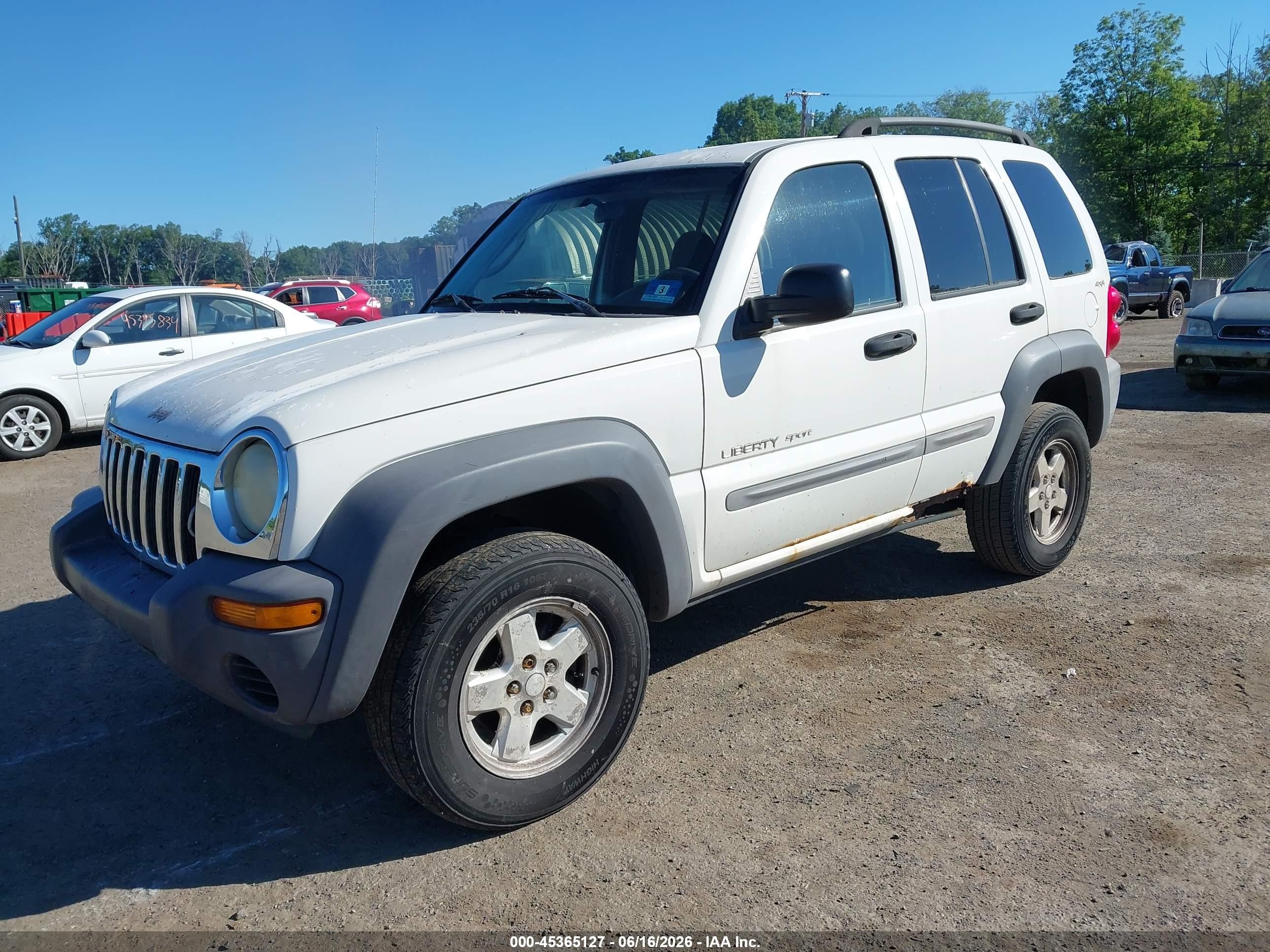 2002 Jeep Liberty Sport White vin: 1J4GL48KX2W183355
