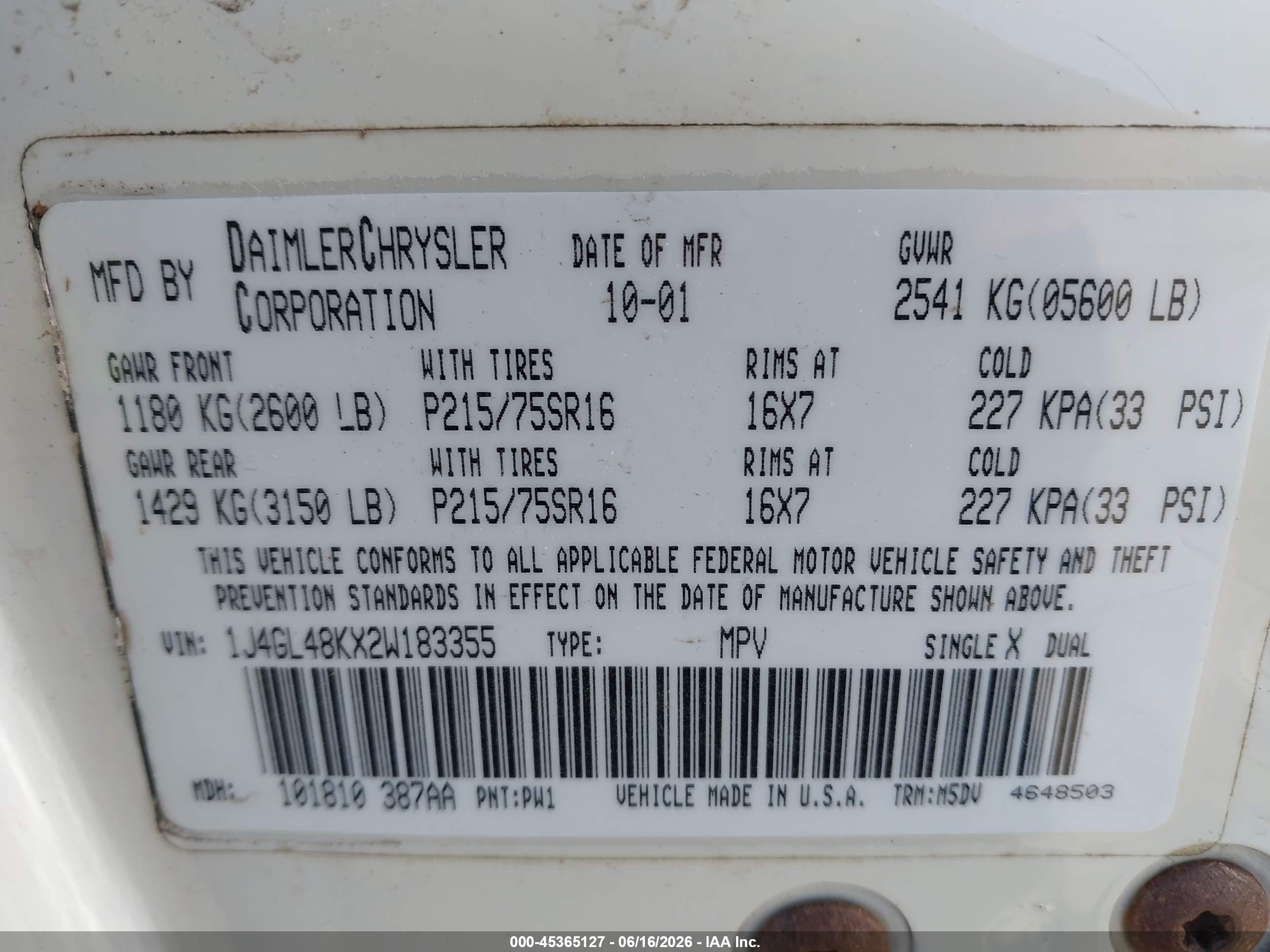 2002 Jeep Liberty Sport White vin: 1J4GL48KX2W183355