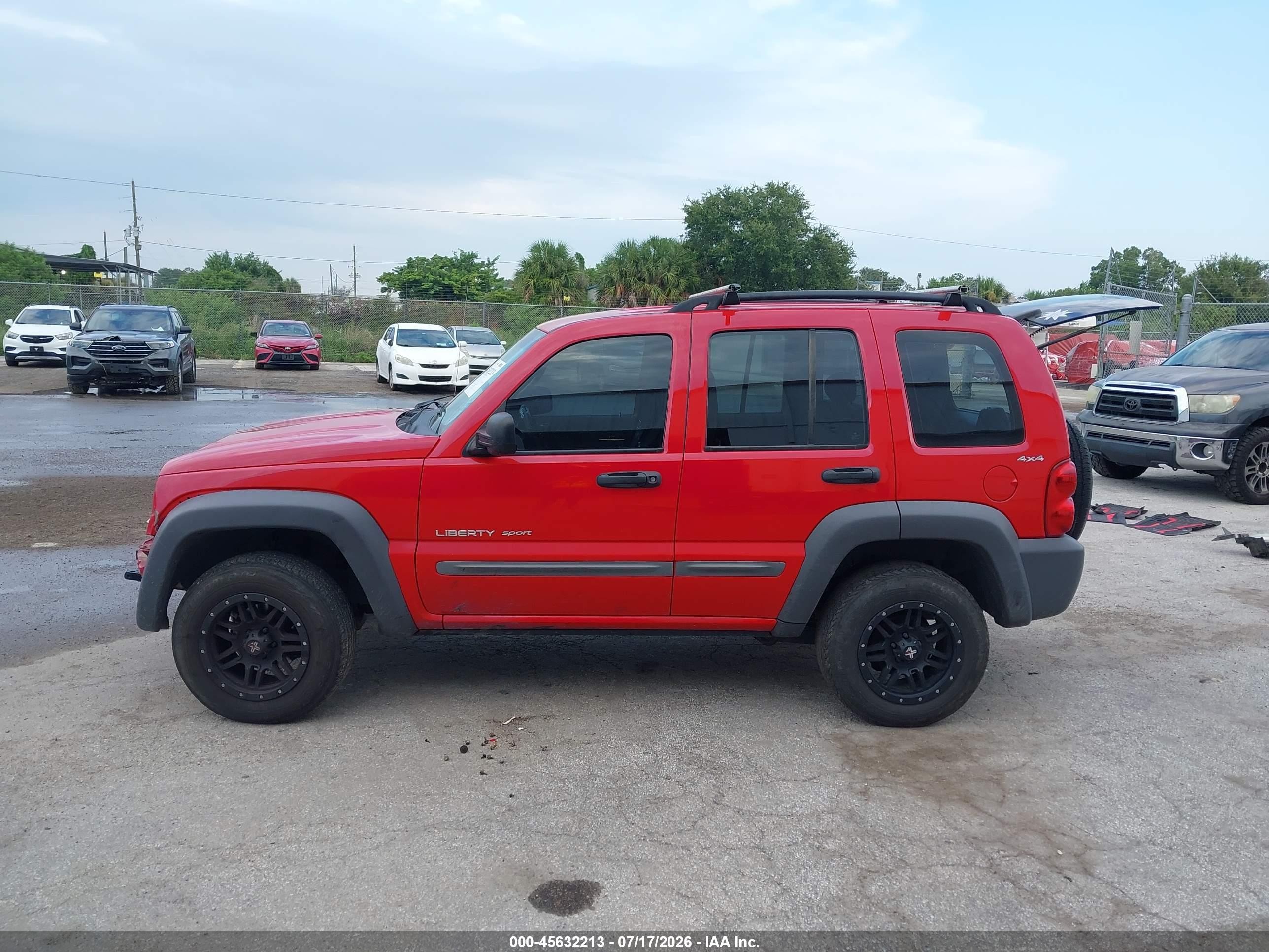 2002 Jeep Liberty Sport Red vin: 1J4GL48KX2W243036