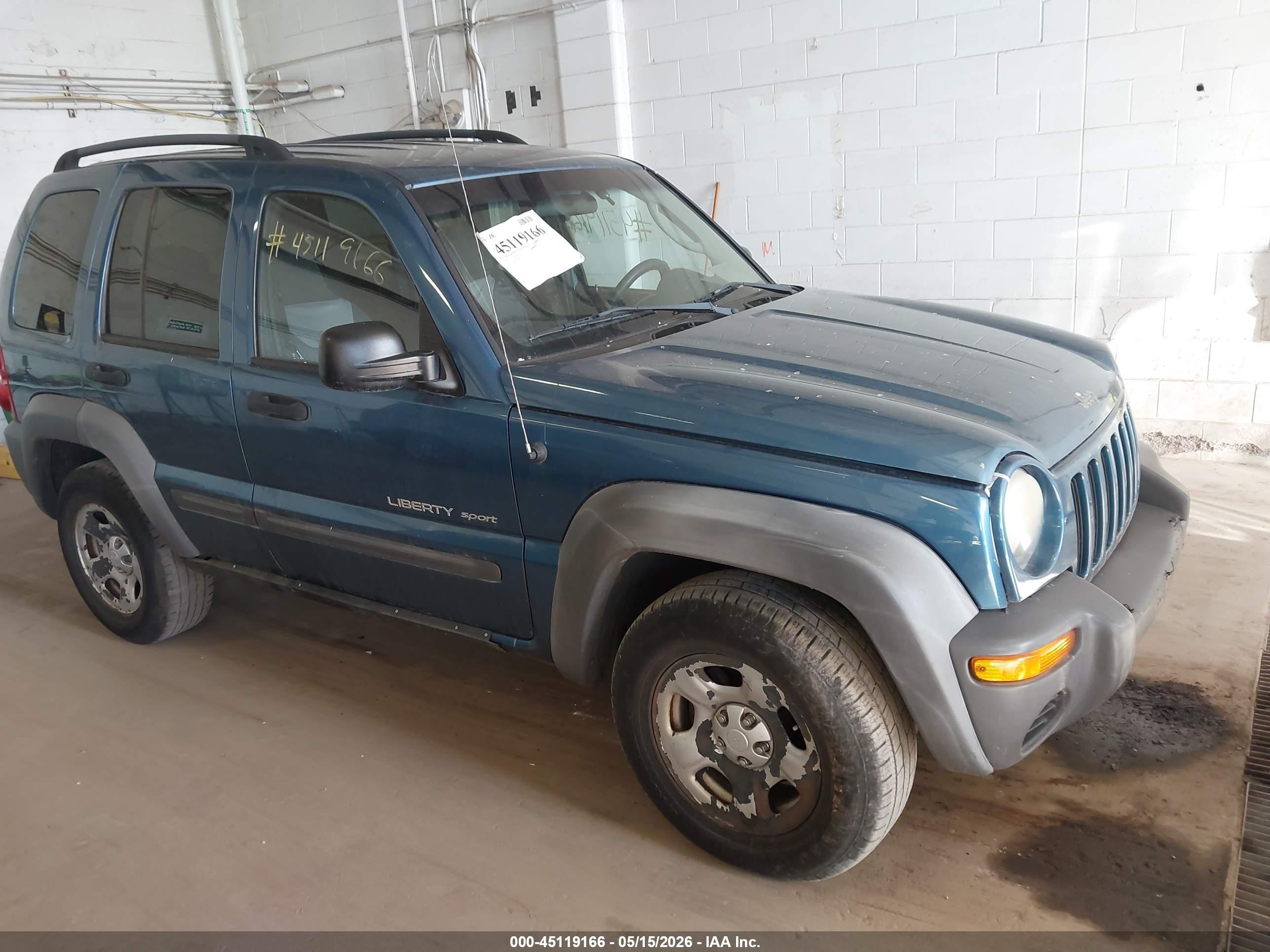 2003 Jeep Liberty Sport Blue vin: 1J4GL48KX3W615878