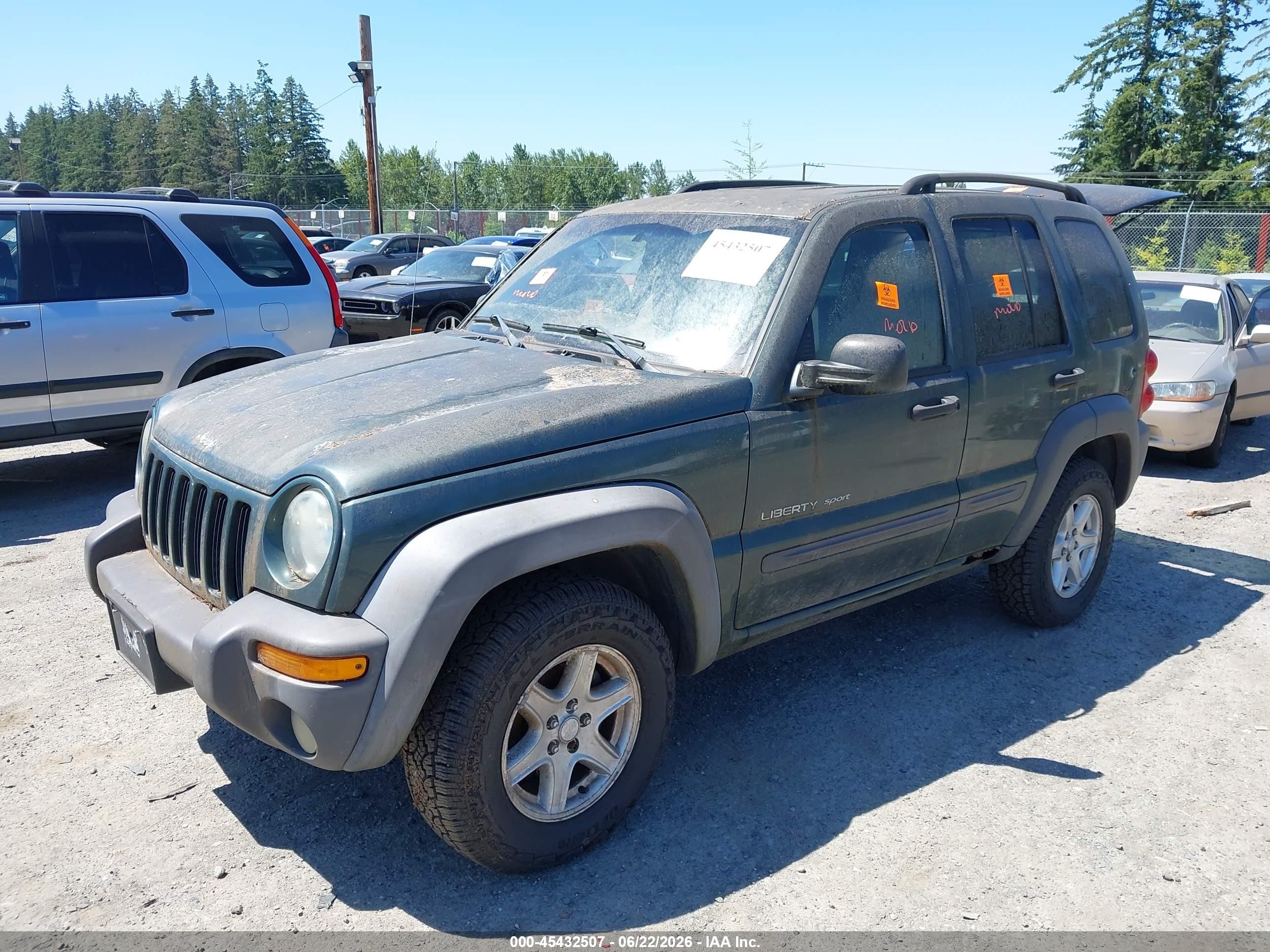 2003 Jeep Liberty Sport Зеленый vin: 1J4GL48KX3W638531