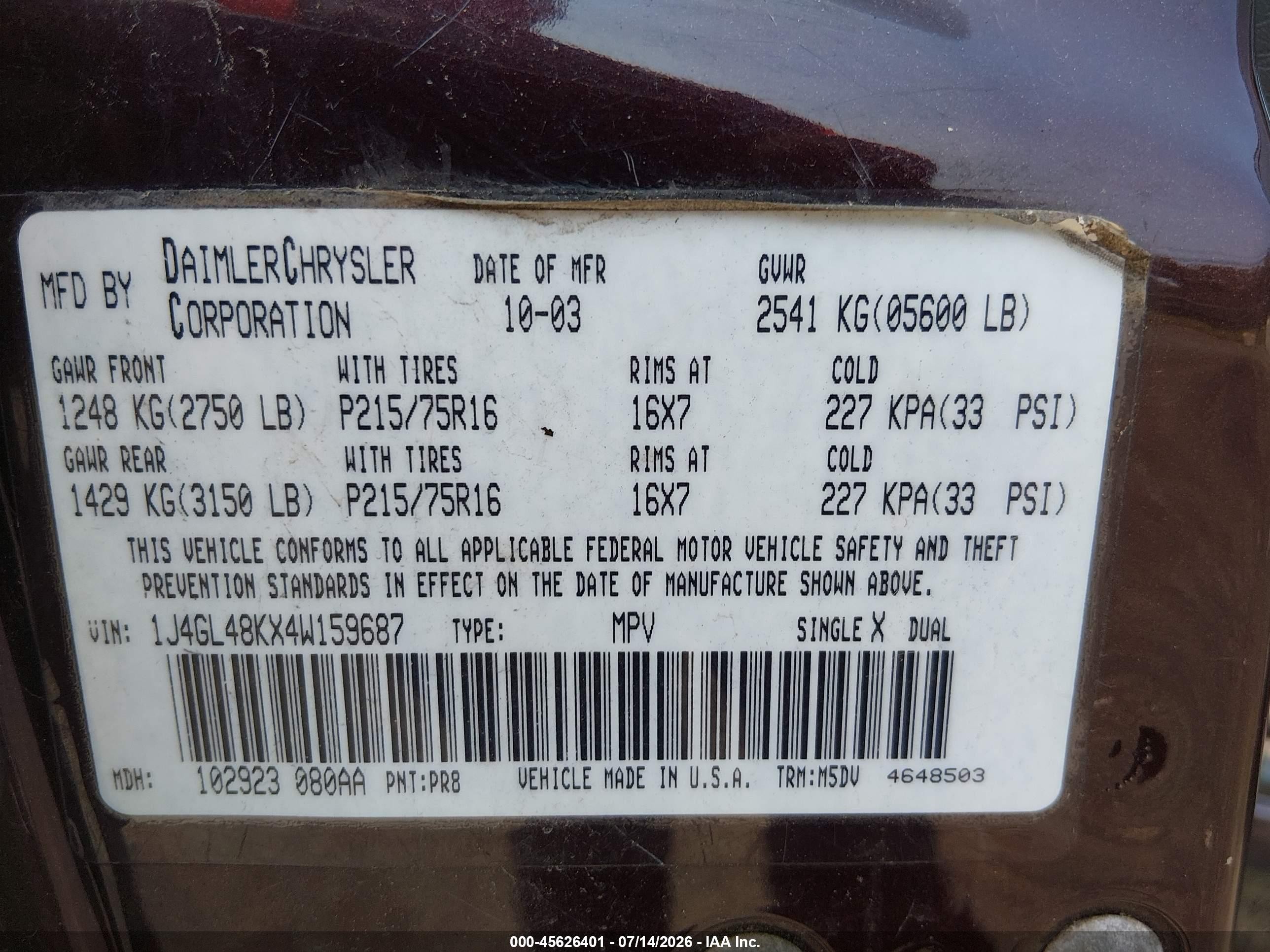 2004 Jeep Liberty Sport Red vin: 1J4GL48KX4W159687