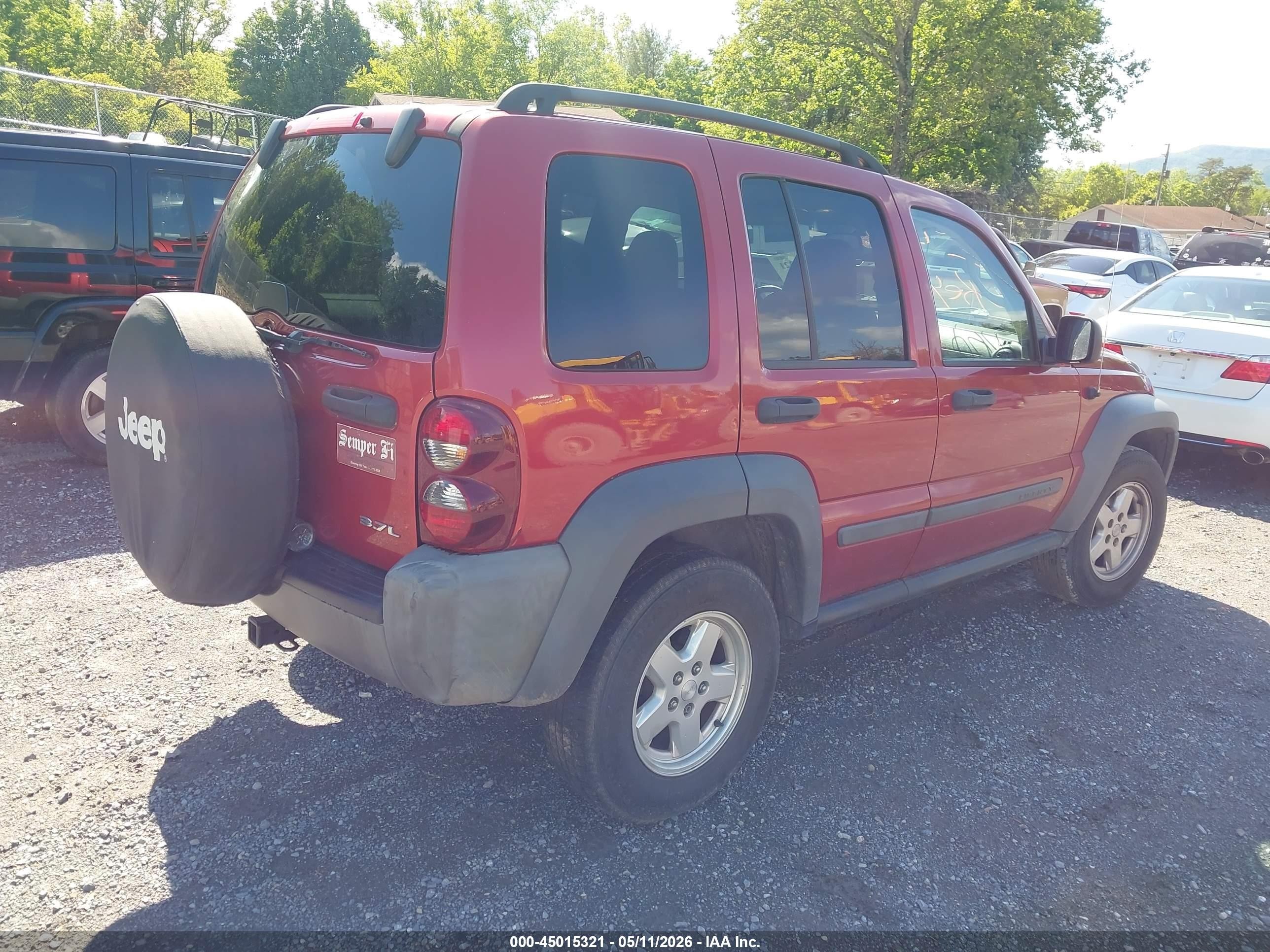 2007 Jeep Liberty Sport Red vin: 1J4GL48KX7W621380