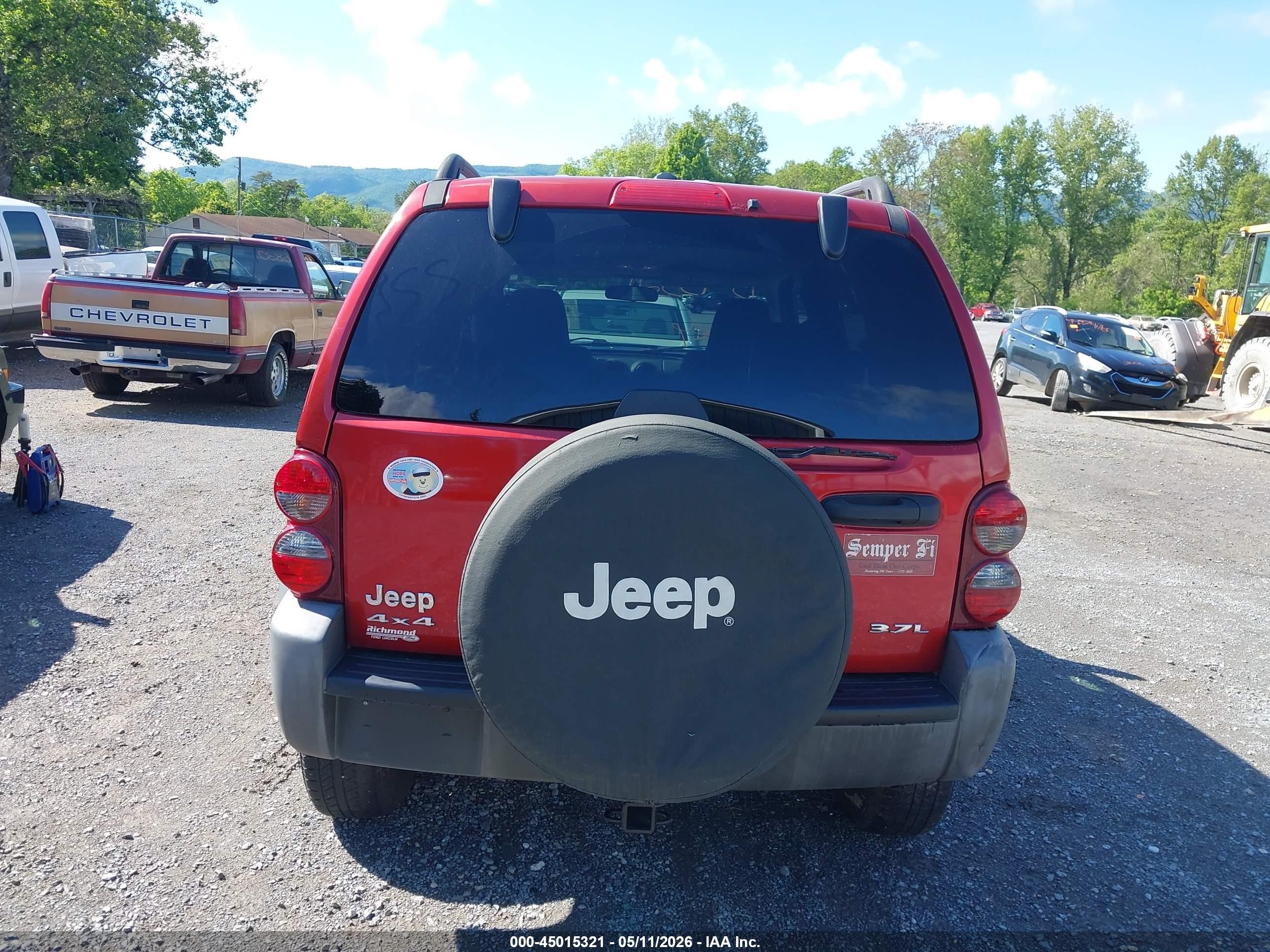 2007 Jeep Liberty Sport Red vin: 1J4GL48KX7W621380