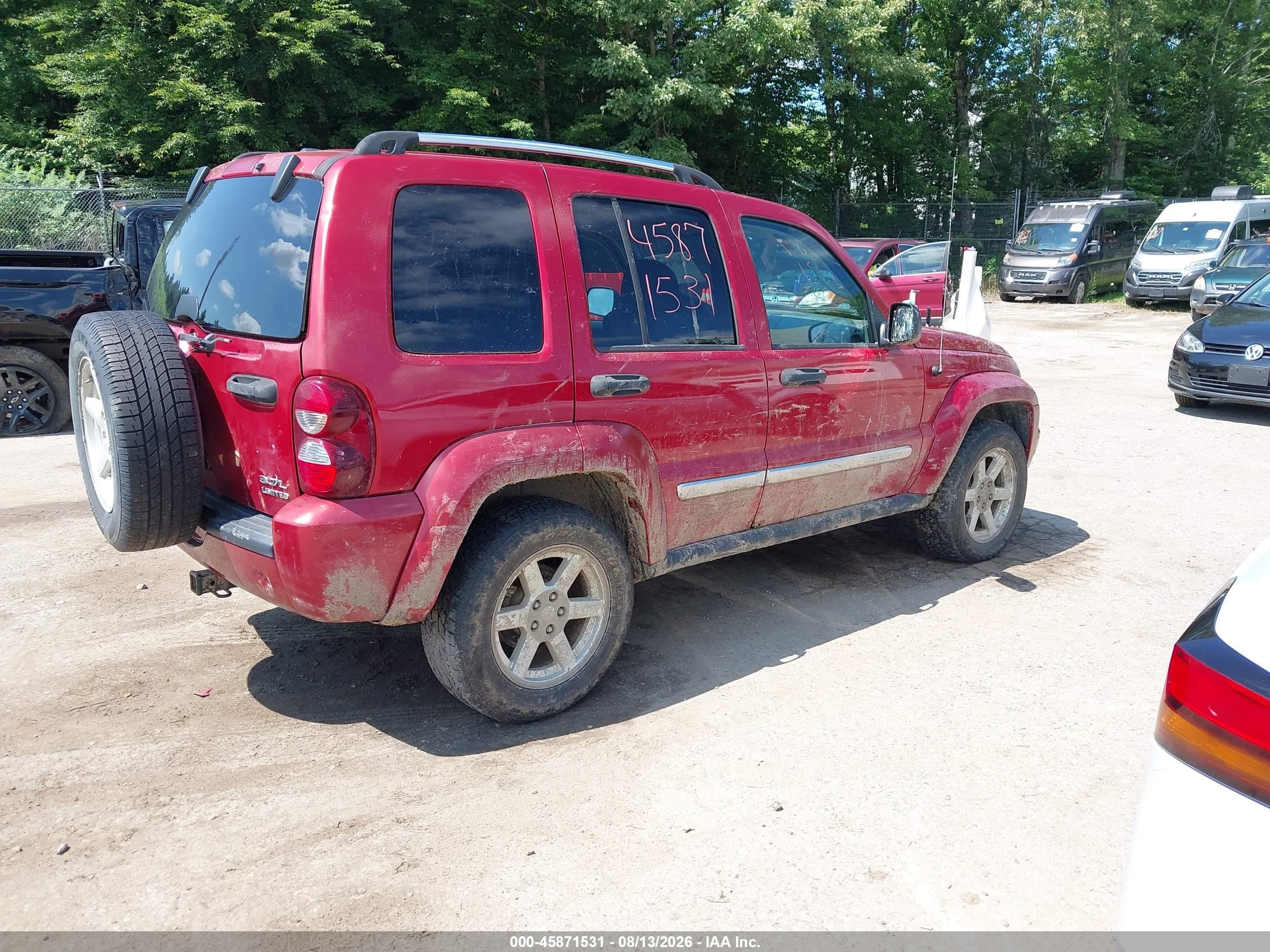 2007 Jeep Liberty Limited Edition Maroon vin: 1J4GL58K27W536135