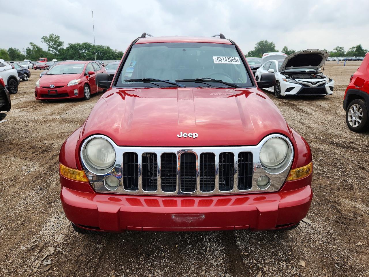 2007 Jeep Liberty Limited Red vin: 1J4GL58K37W646191