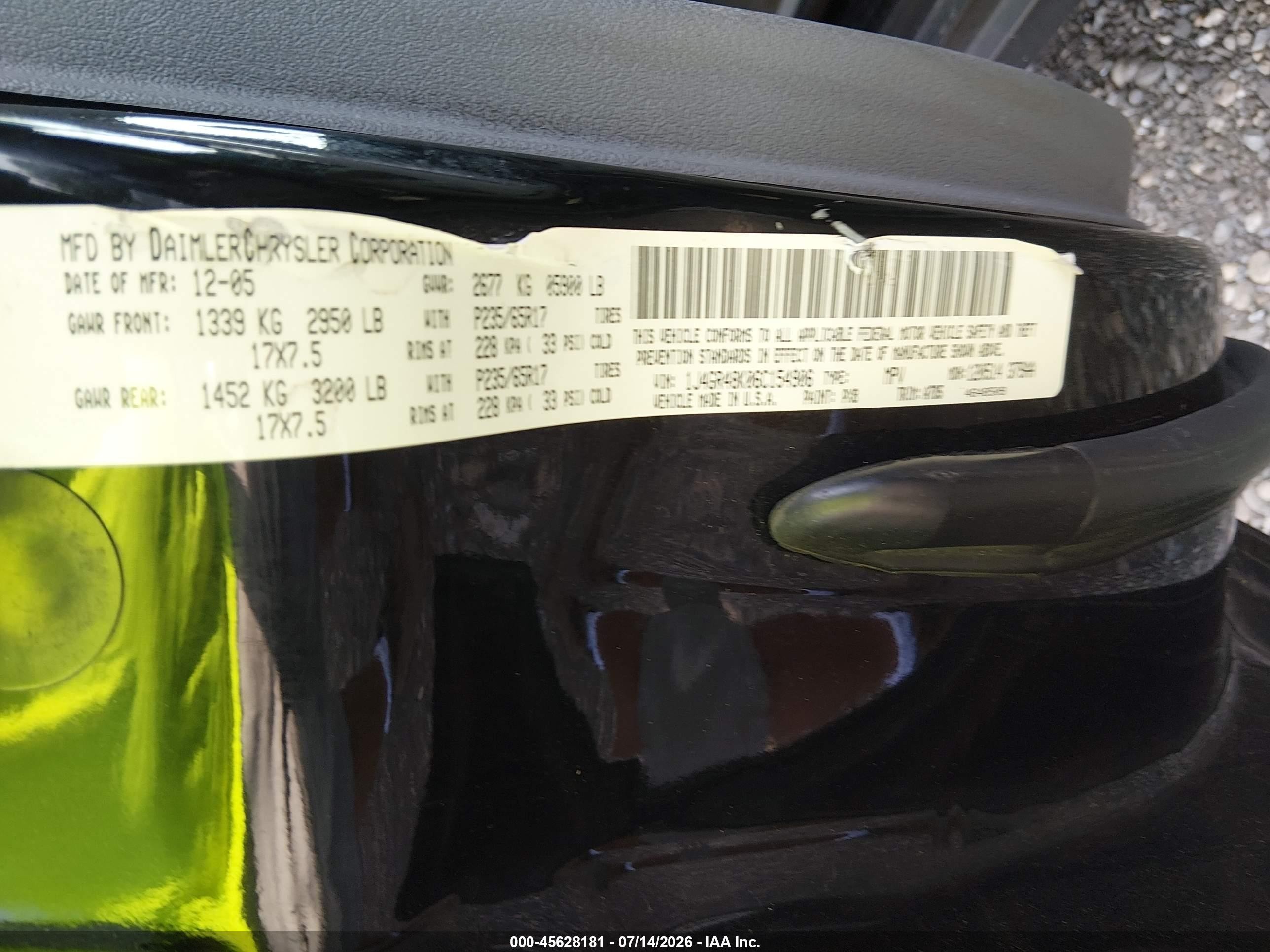 2006 Jeep Grand Cherokee Laredo Black vin: 1J4GR48K06C154906