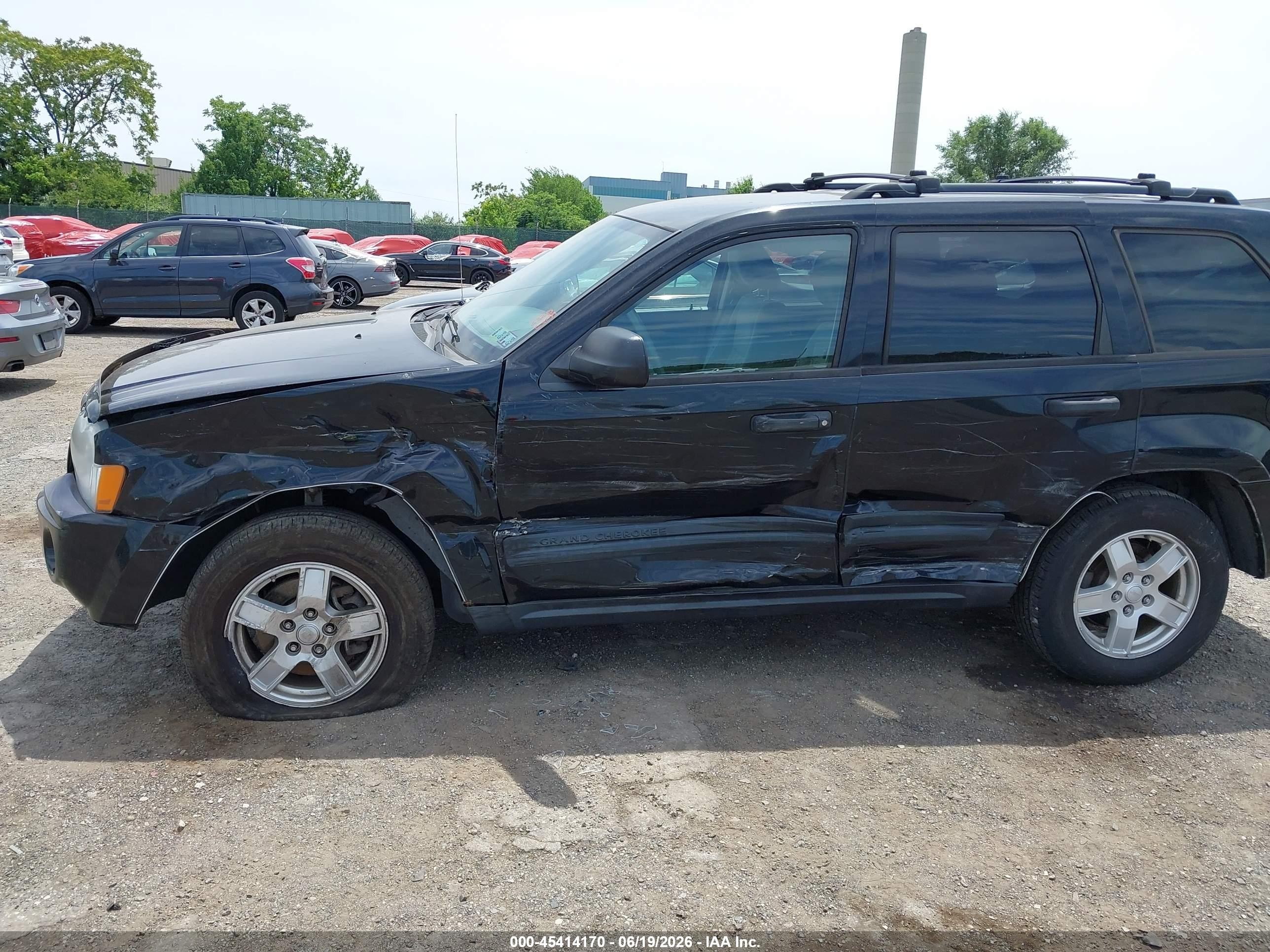 2005 Jeep Grand Cherokee Laredo Black vin: 1J4GS48K55C726958