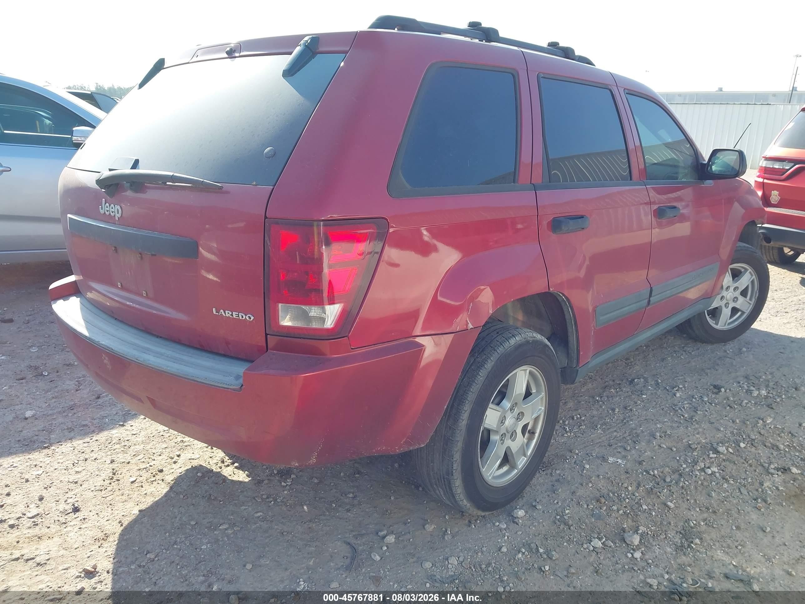 2005 Jeep Grand Cherokee Laredo Red vin: 1J4GS48K75C633388