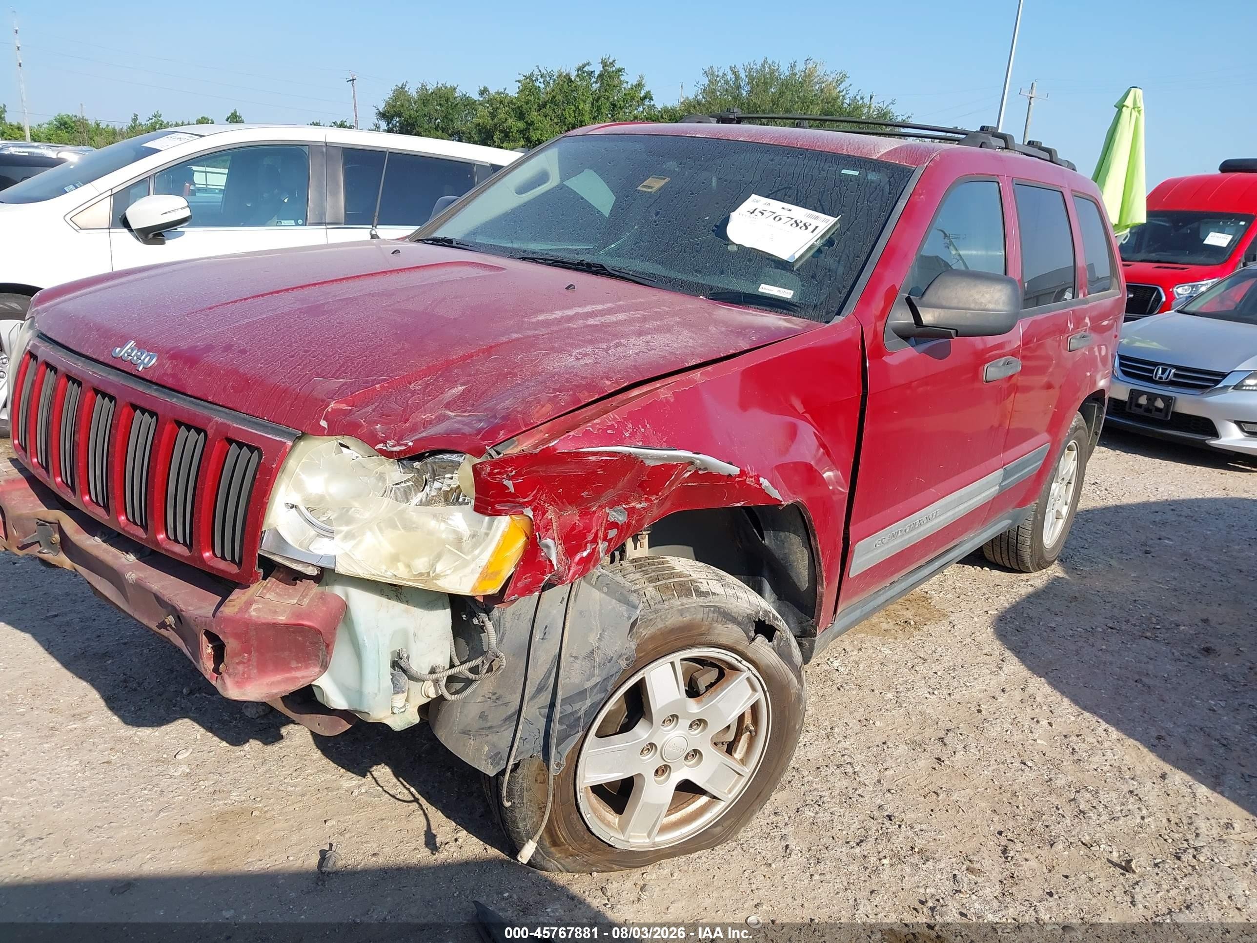 2005 Jeep Grand Cherokee Laredo Red vin: 1J4GS48K75C633388