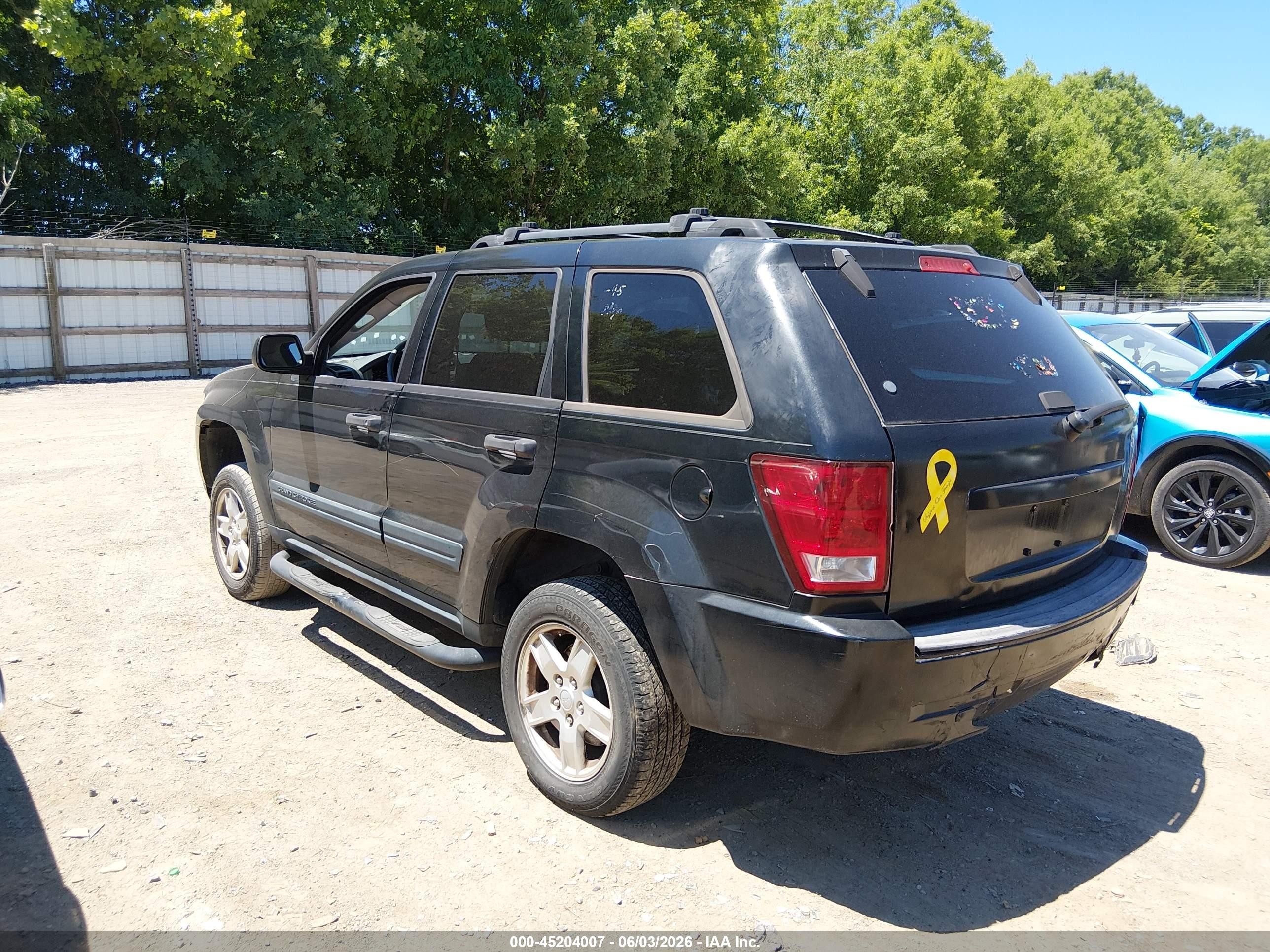2005 Jeep Grand Cherokee Laredo Black vin: 1J4GS48K75C637344