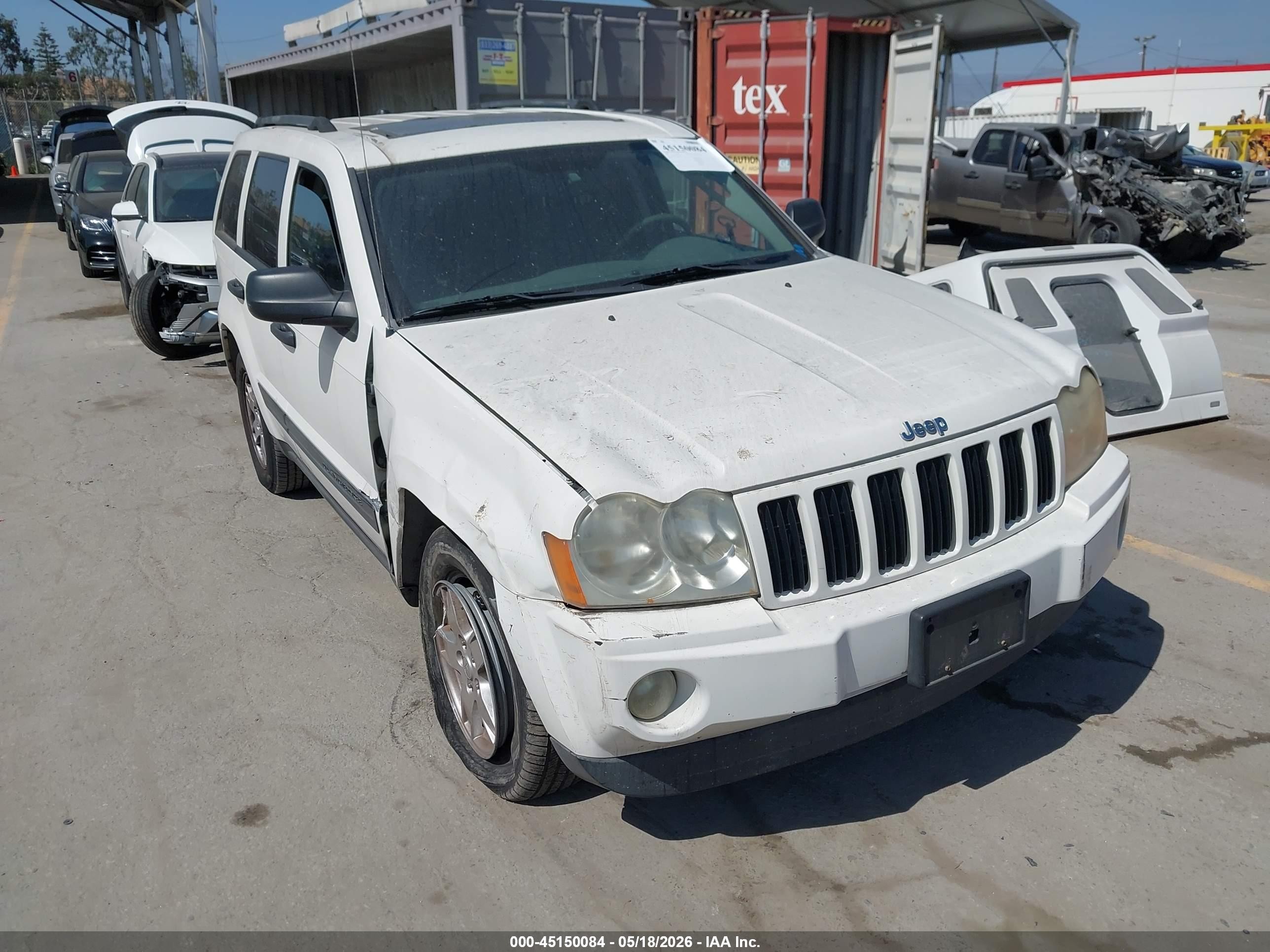 2005 Jeep Grand Cherokee Laredo White vin: 1J4GS48N95C533299
