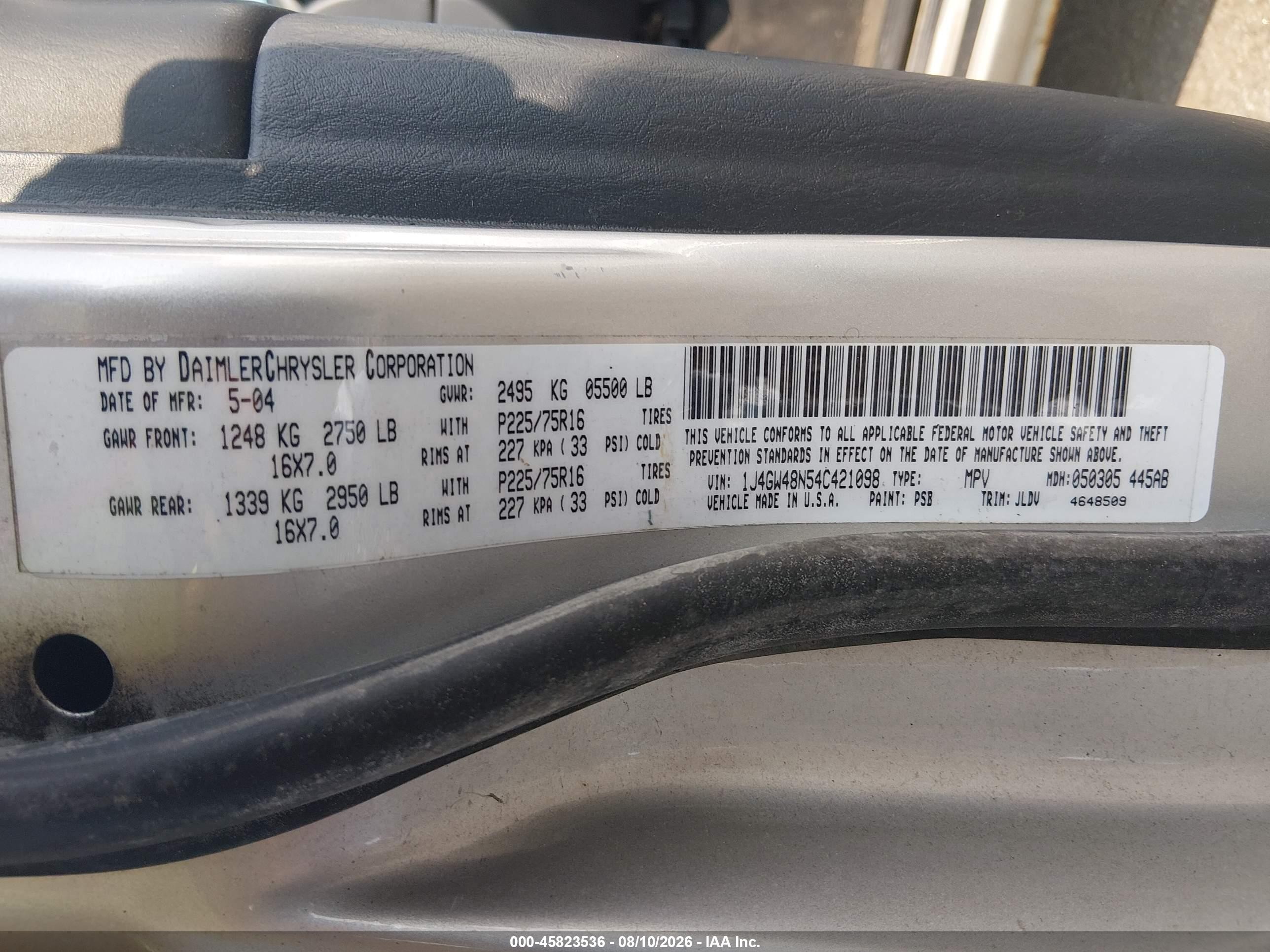 2004 Jeep Grand Cherokee Laredo Silver vin: 1J4GW48N54C421098