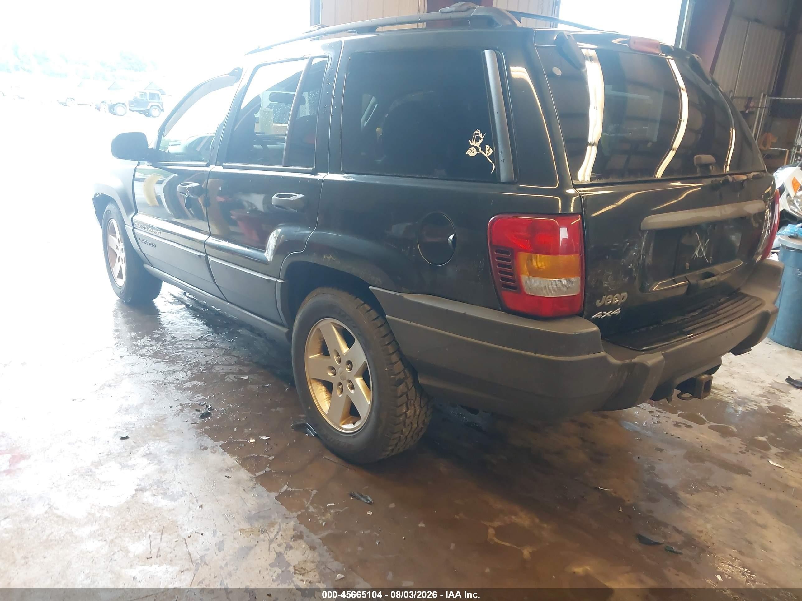2003 Jeep Grand Cherokee Laredo Black vin: 1J4GW48N73C579487