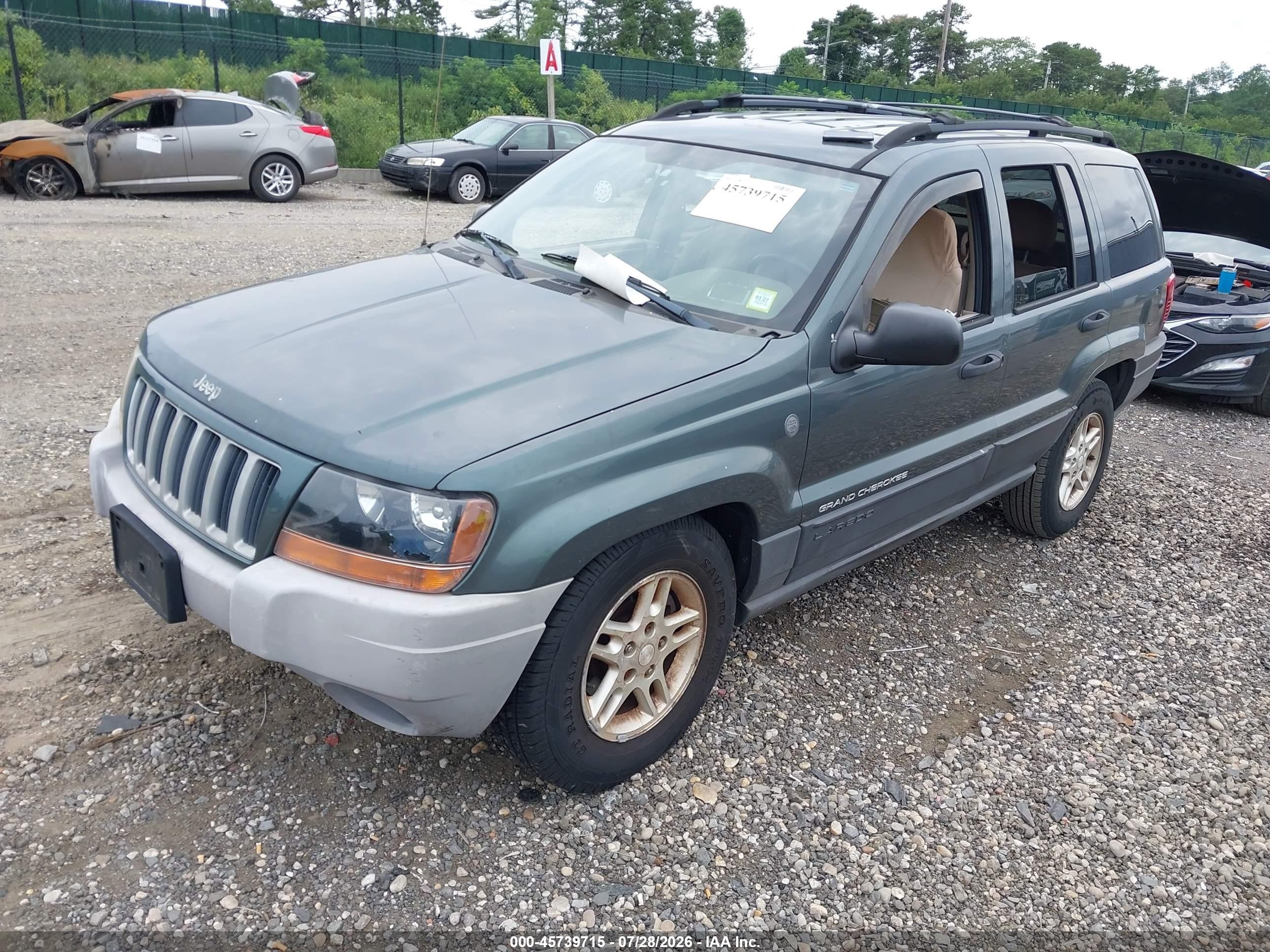 2004 Jeep Grand Cherokee Laredo Зеленый vin: 1J4GW48S04C286361