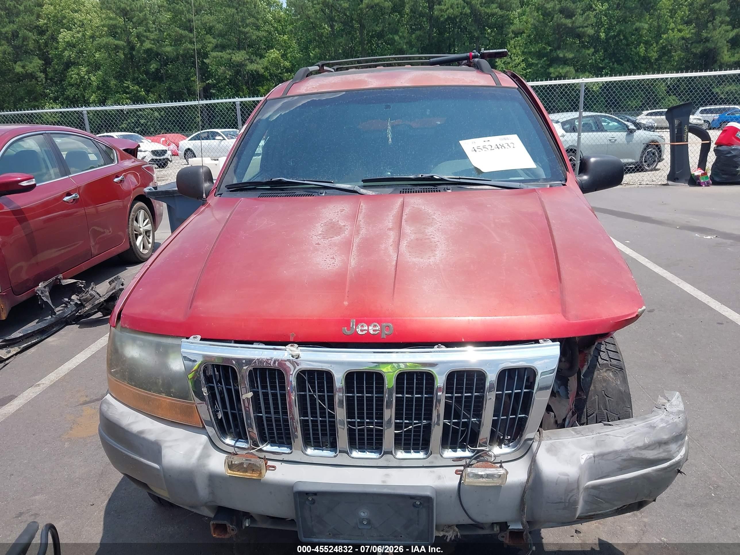 2001 Jeep Grand Cherokee Laredo Темно-бордовый vin: 1J4GW48S41C700706