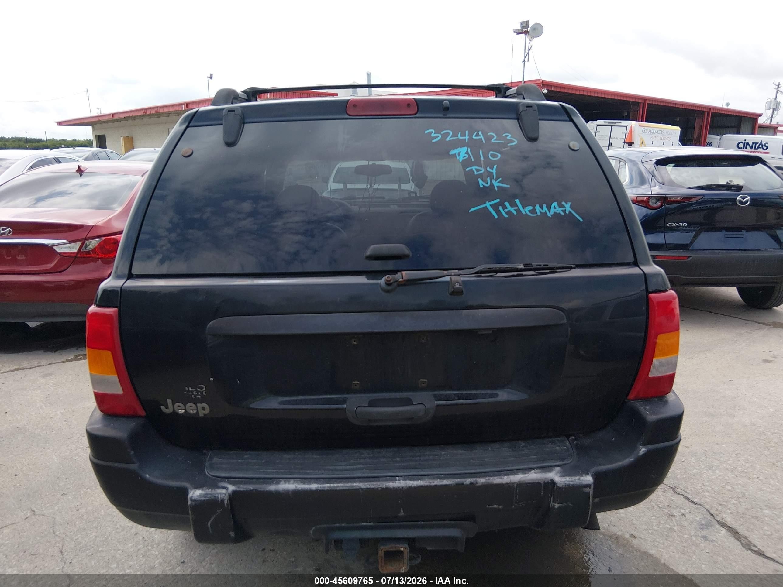 2000 Jeep Grand Cherokee Laredo Black vin: 1J4GW48S4YC324423
