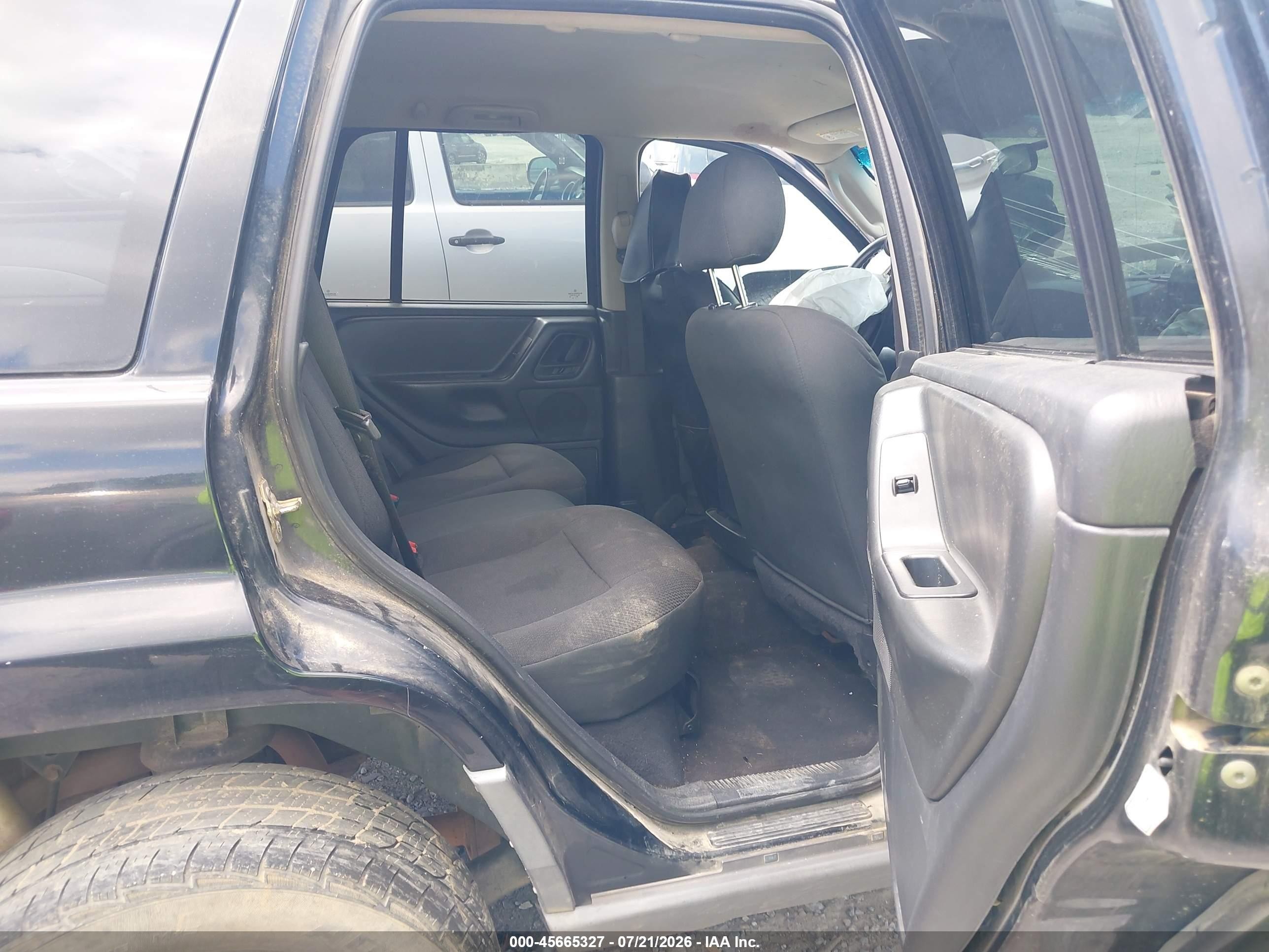 2002 Jeep Grand Cherokee Laredo Black vin: 1J4GW48S52C167427