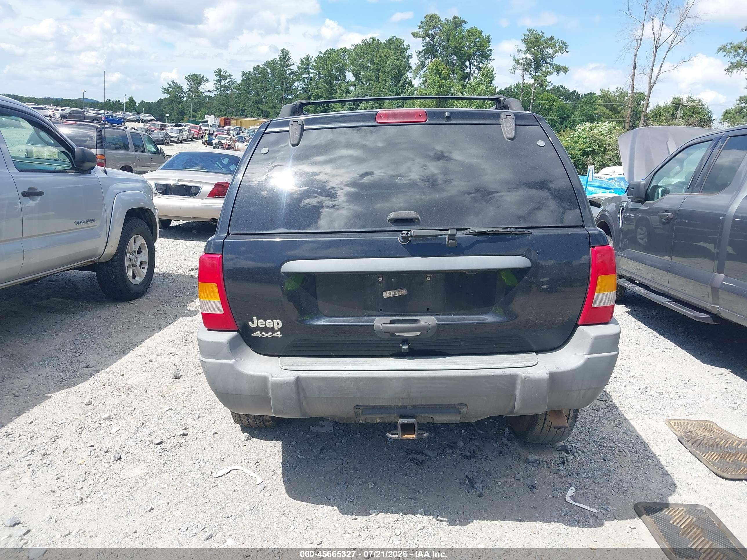 2002 Jeep Grand Cherokee Laredo Black vin: 1J4GW48S52C167427