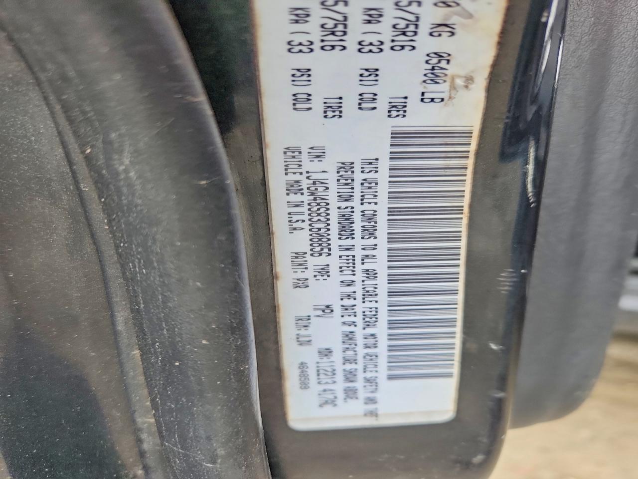2003 Jeep Grand Cherokee Laredo Black vin: 1J4GW48S83C608856