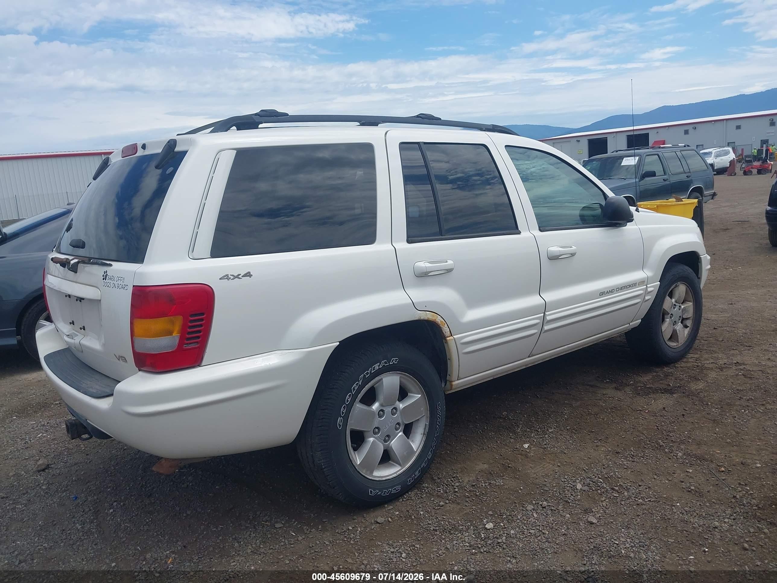 2001 Jeep Grand Cherokee Limited White vin: 1J4GW58N01C526648