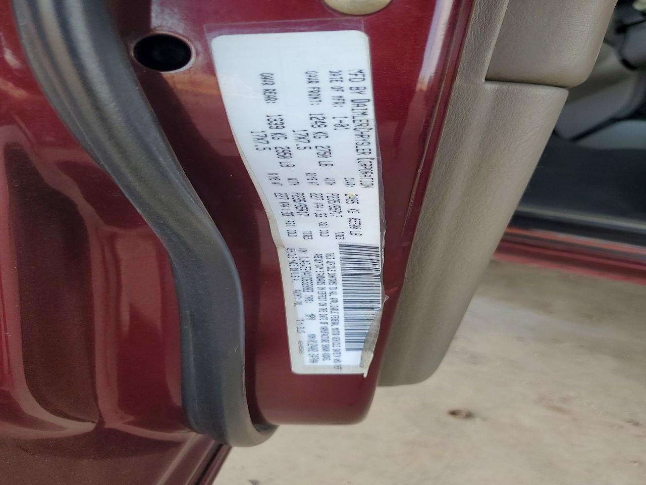 2001 Jeep Grand Cherokee Limited Burgundy vin: 1J4GW58N41C632083