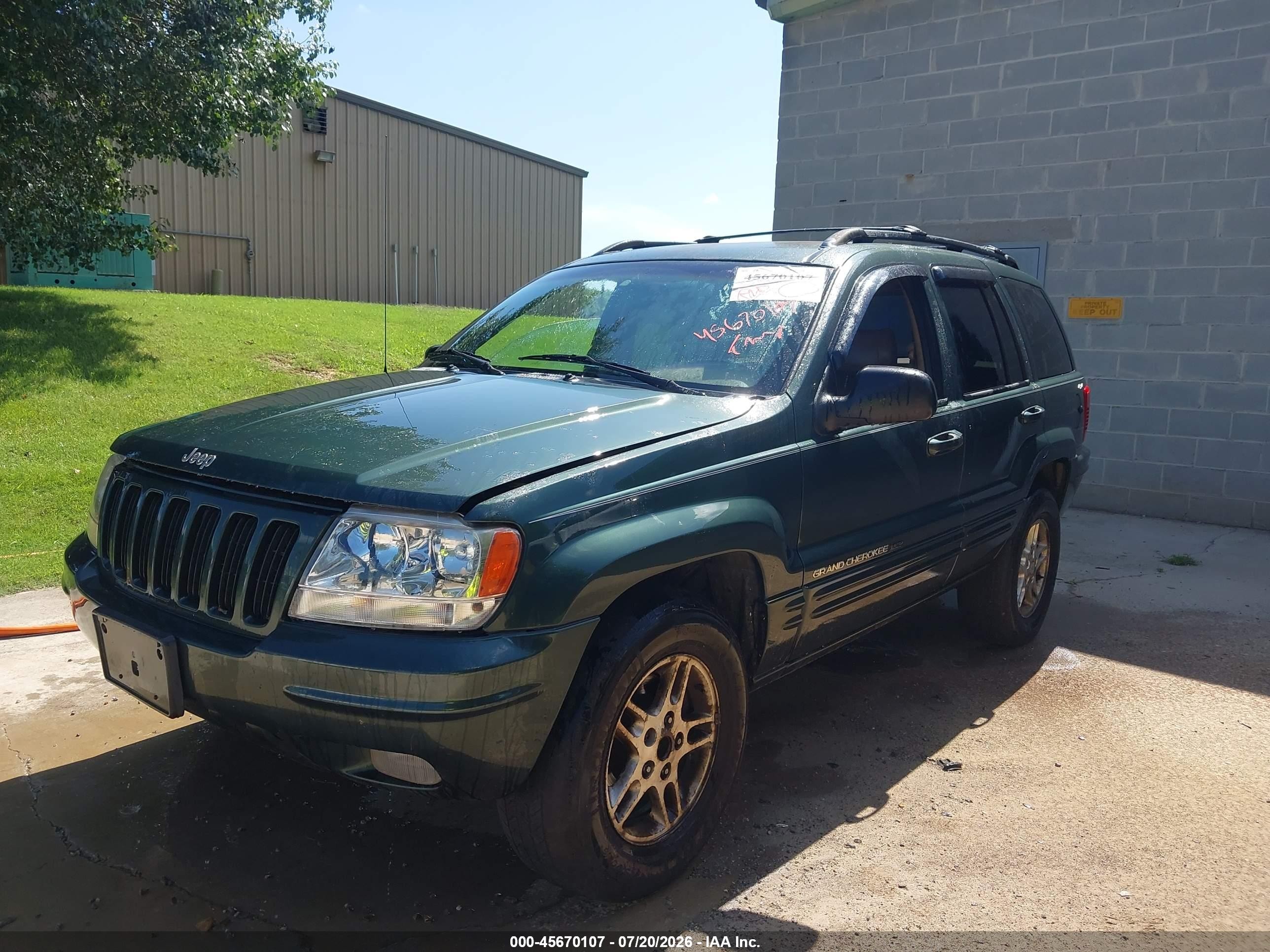 2000 Jeep Grand Cherokee Limited Green vin: 1J4GW58S5YC390629