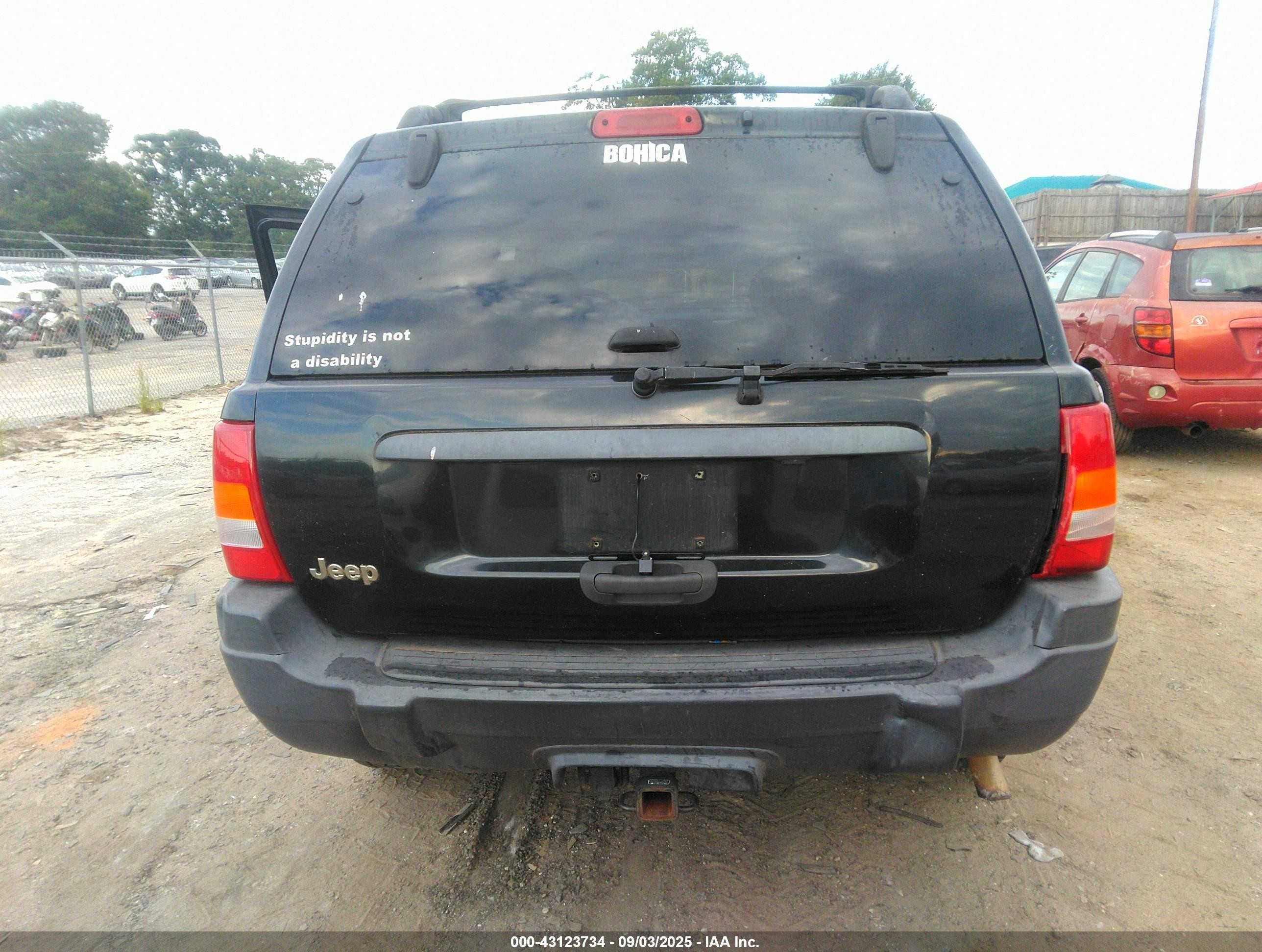 2003 Jeep Grand Cherokee Laredo Черный vin: 1J4GX48S53C543557